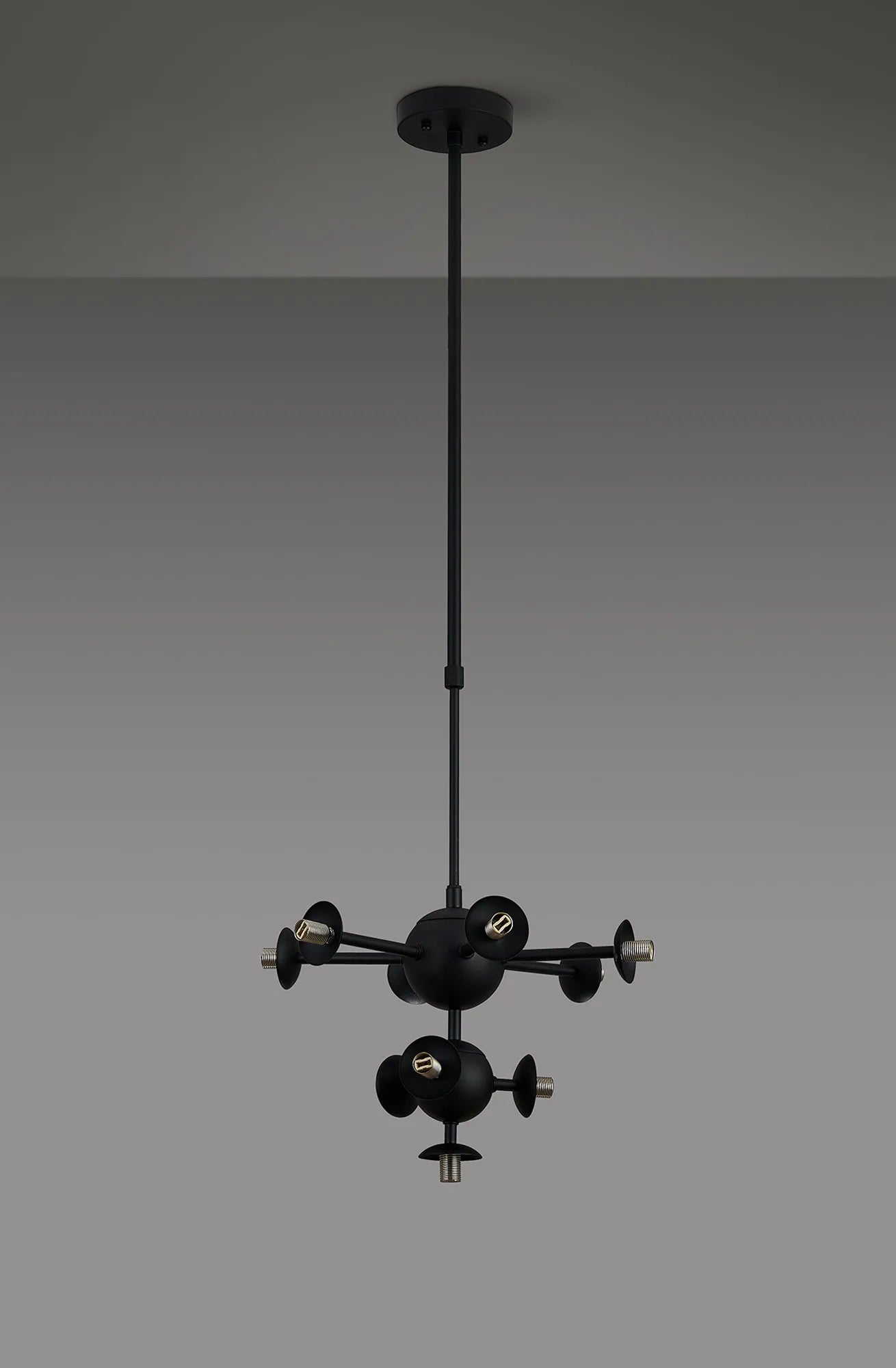 Deacon Telescopic Multi Arm Pendant (Frame Only) 10 Light - Satin Black