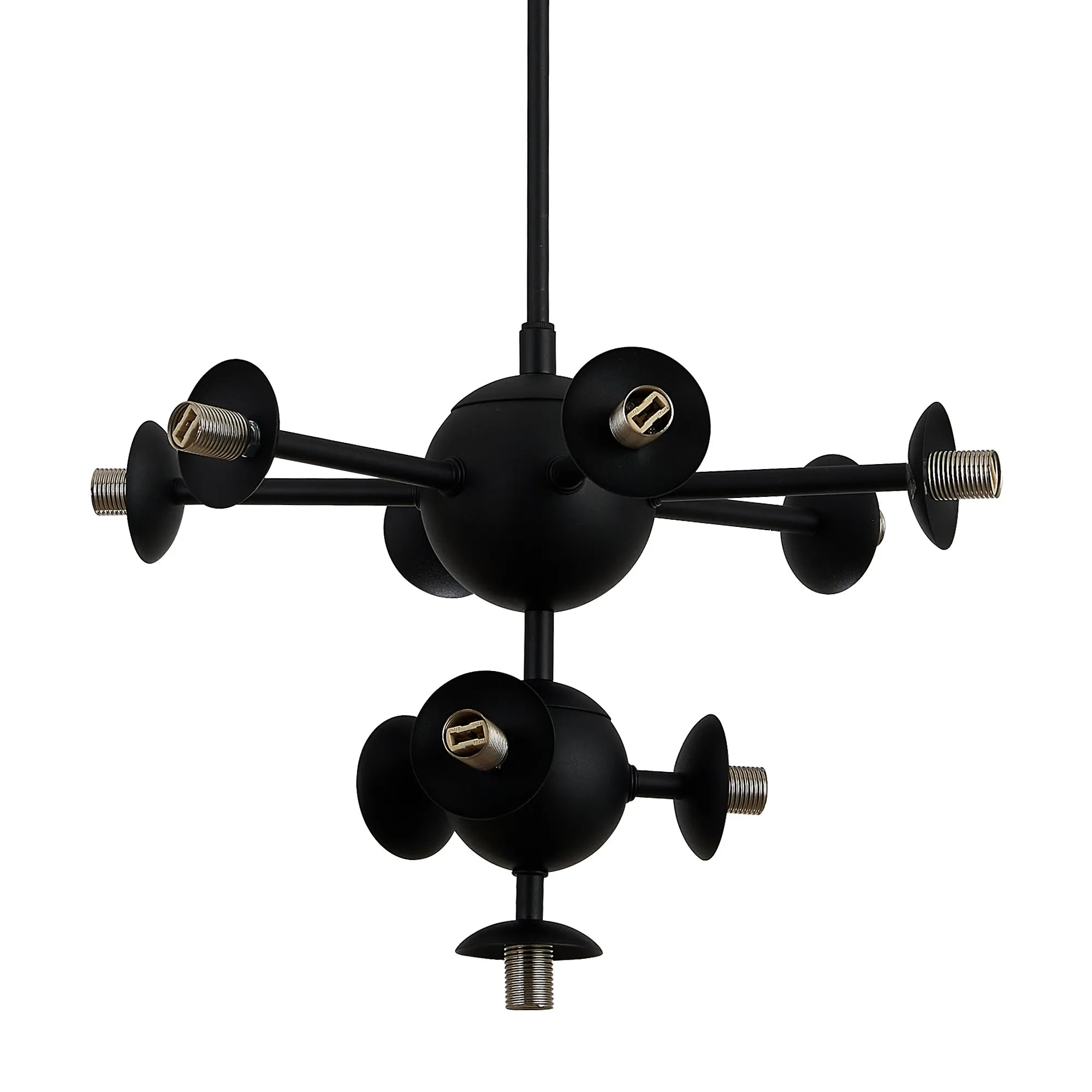 Deacon Telescopic Multi Arm Pendant (Frame Only) 10 Light - Satin Black