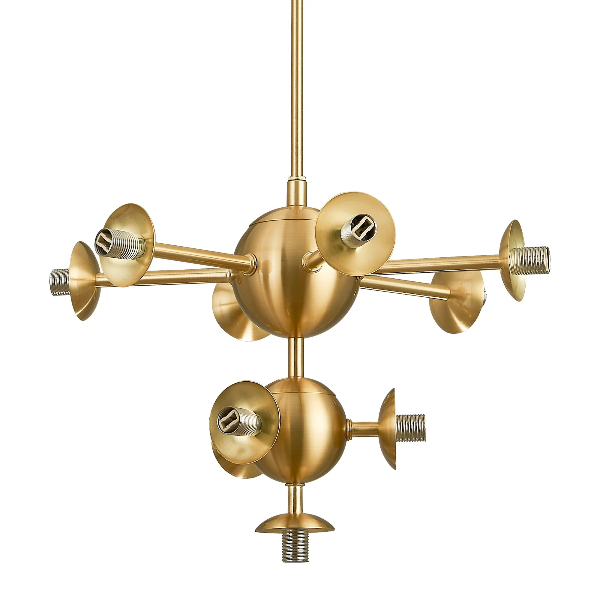Deacon Telescopic Multi Arm Pendant (Frame Only) 10 Light - Satin Gold