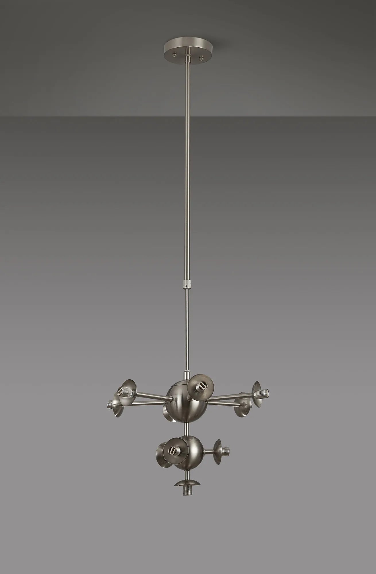 Deacon Telescopic Multi Arm Pendant (Frame Only) 10 Light - Satin Nickel