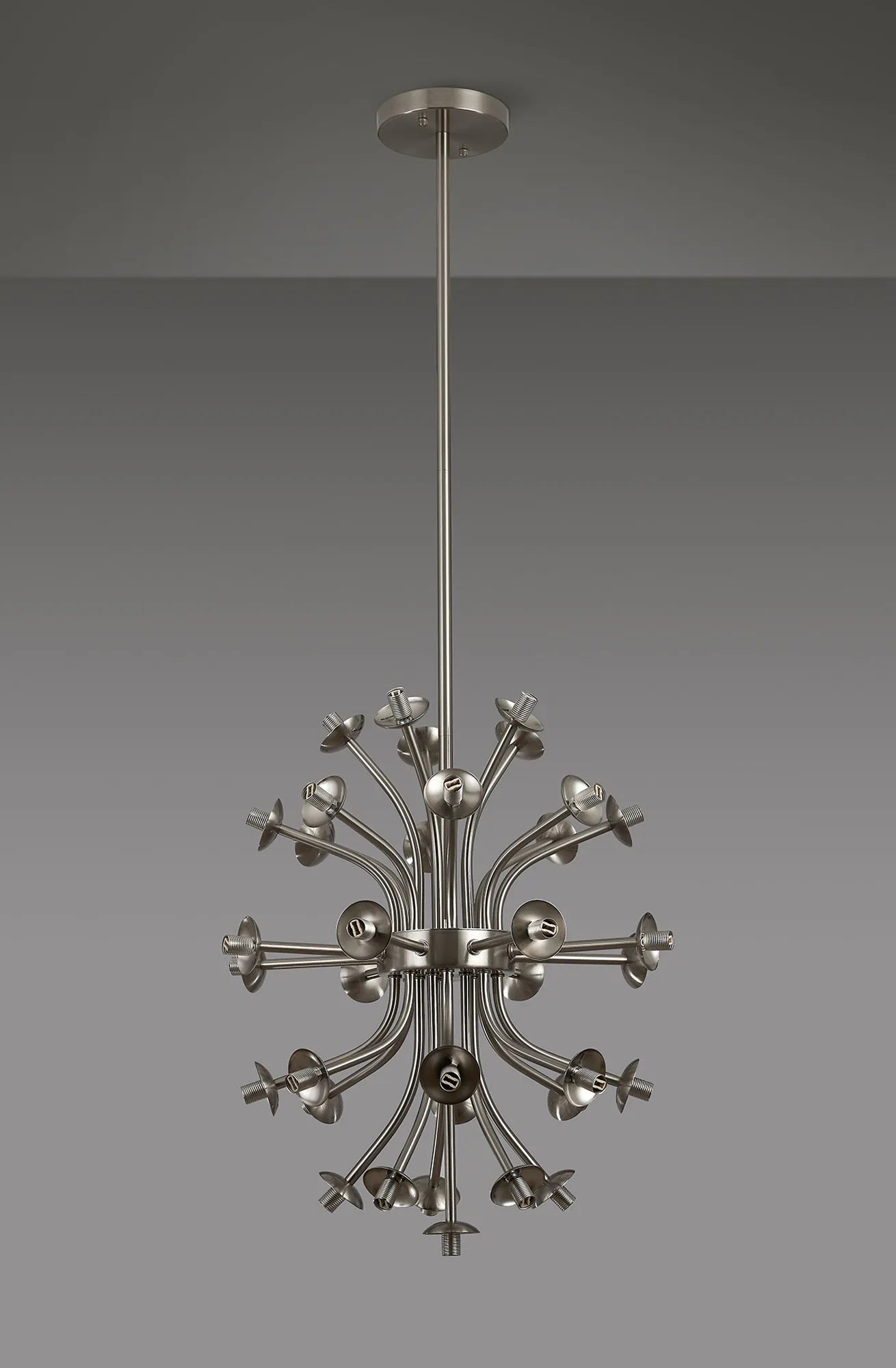 Deacon Fixed Multi Arm Sphere Pendant (Frame Only) 35 Light - Satin Nickel
