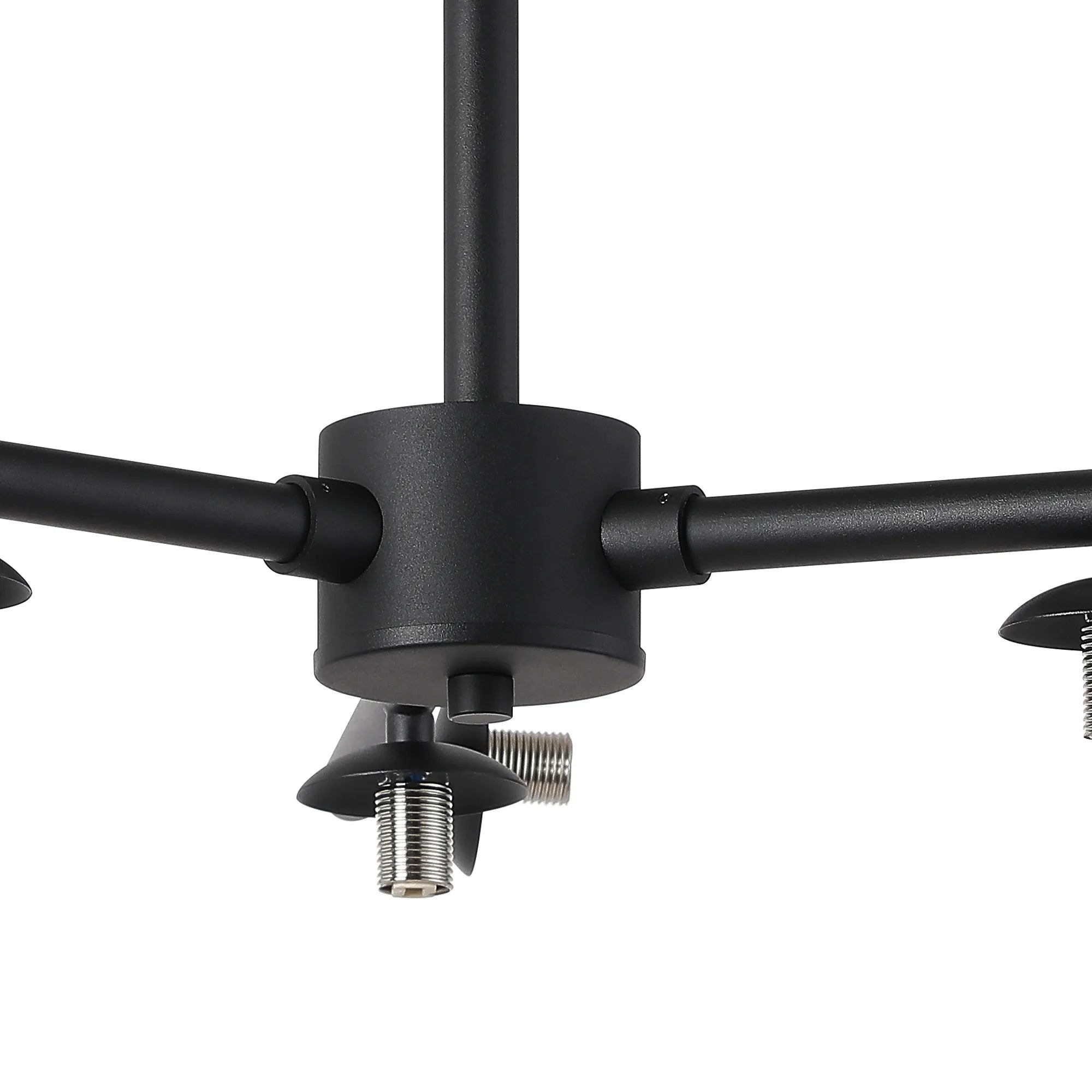 Deacon Semi-Flush 3 Arm Ceiling Light - (Frame Only) 6 Light - Satin Black