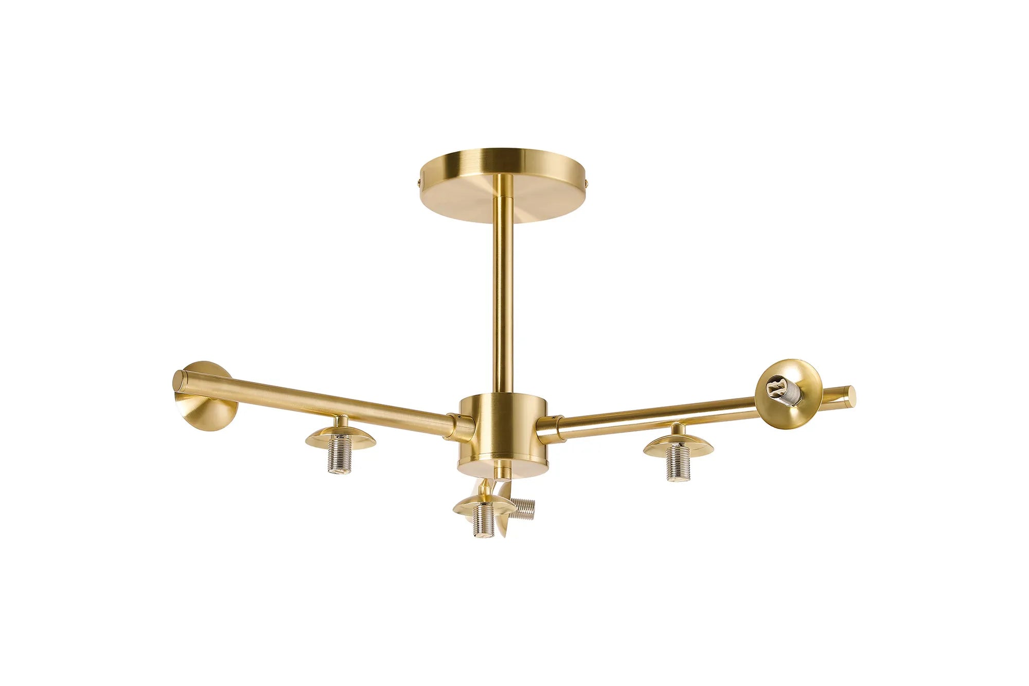 Deacon Semi-Flush 3 Arm Ceiling Light - (Frame Only) 6 Light - Satin Gold