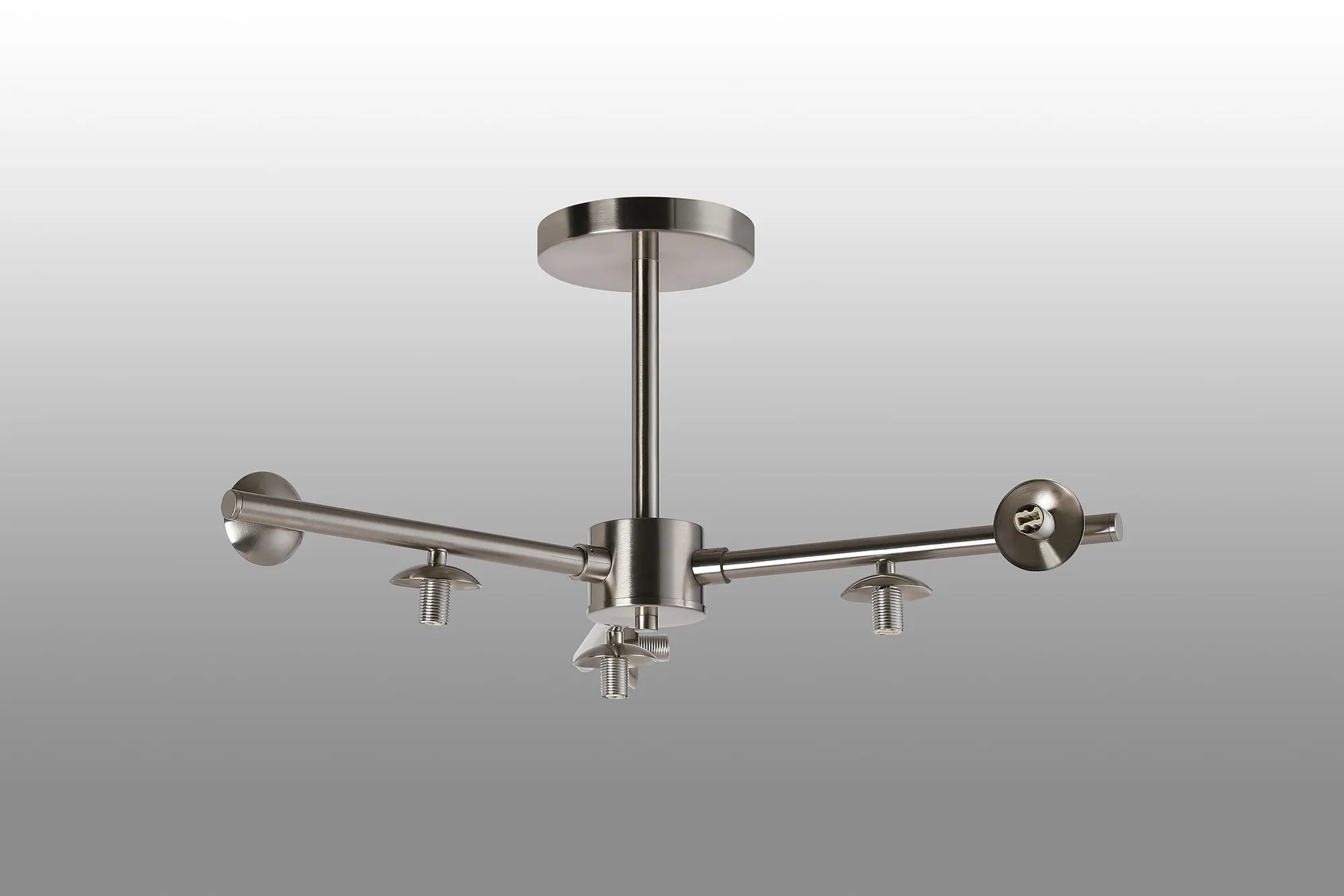 Deacon Semi-Flush 3 Arm Ceiling Light - (Frame Only) 6 Light - Satin Nickel