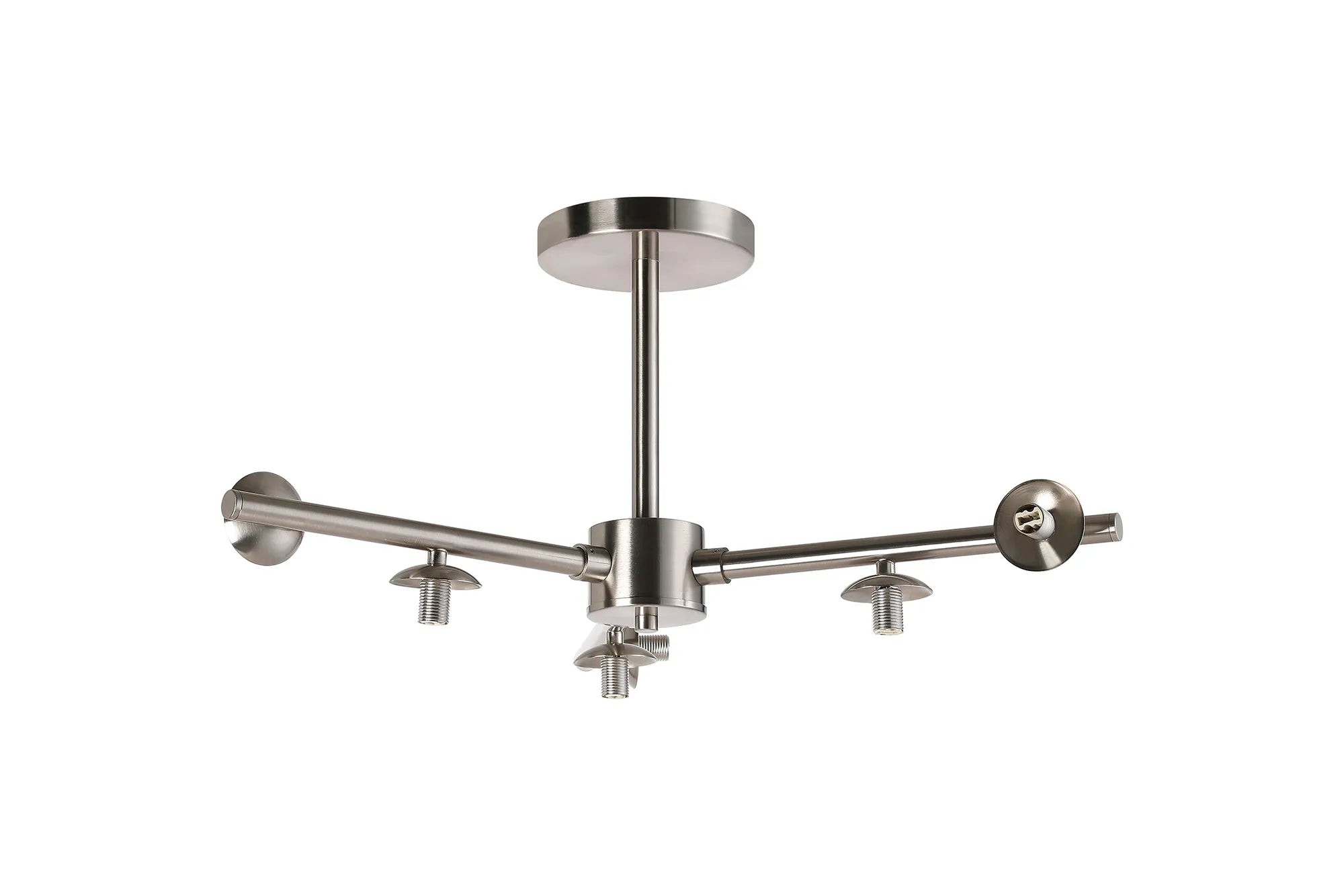 Deacon Semi-Flush 3 Arm Ceiling Light - (Frame Only) 6 Light - Satin Nickel