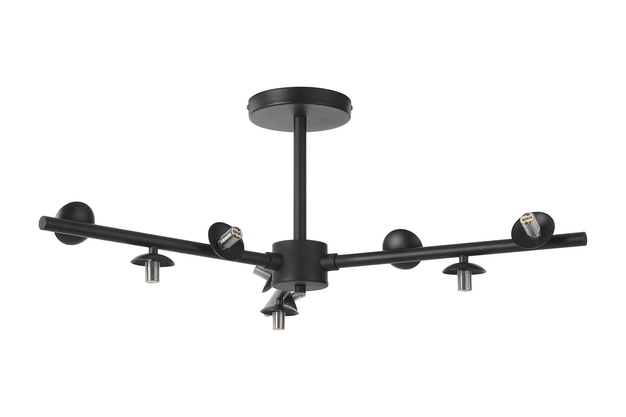 Deacon Semi-Flush 3 Arm Ceiling Light - (Frame Only) 9 Light - Satin Black