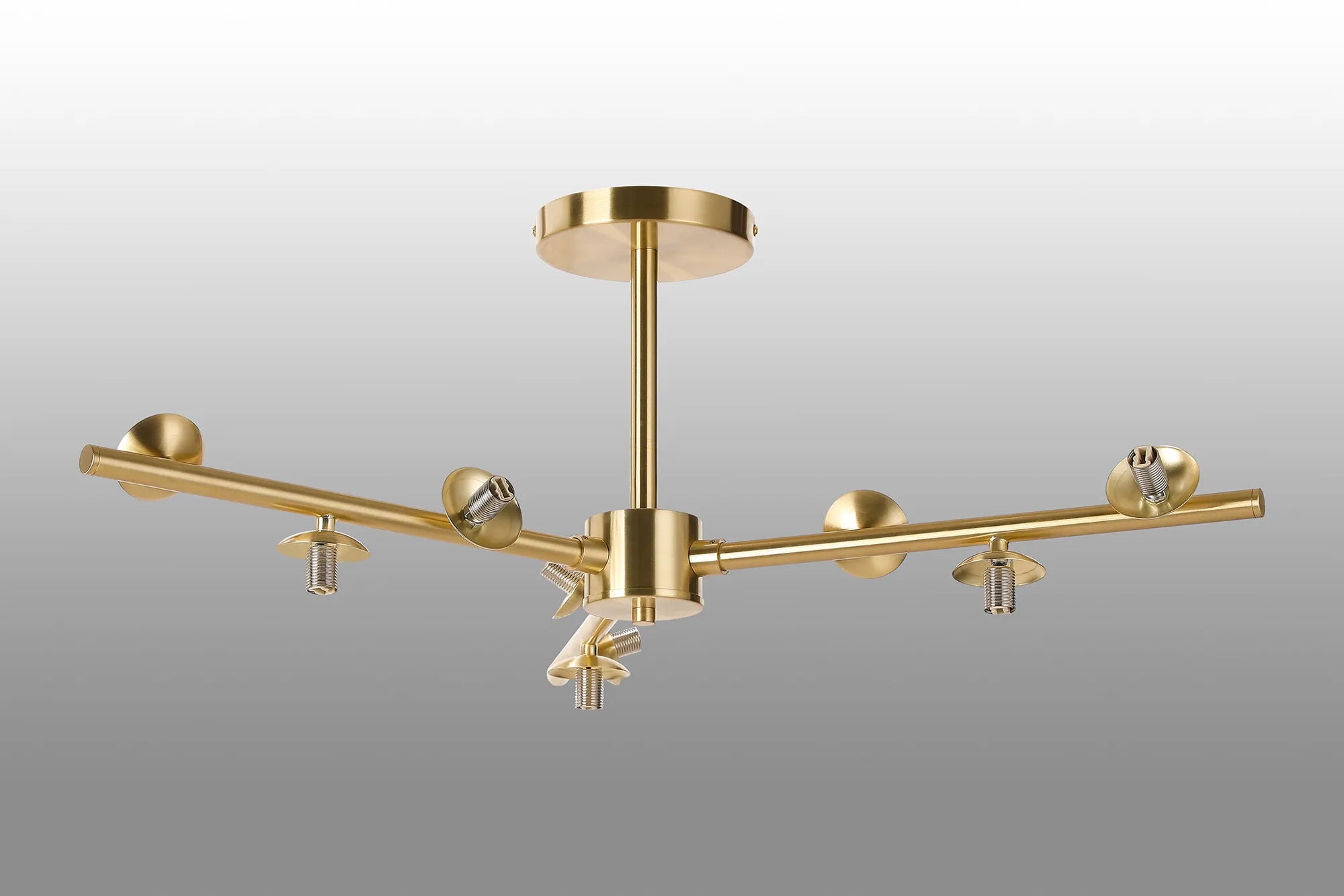 Deacon Semi-Flush 3 Arm Ceiling Light - (Frame Only) 9 Light - Satin Gold