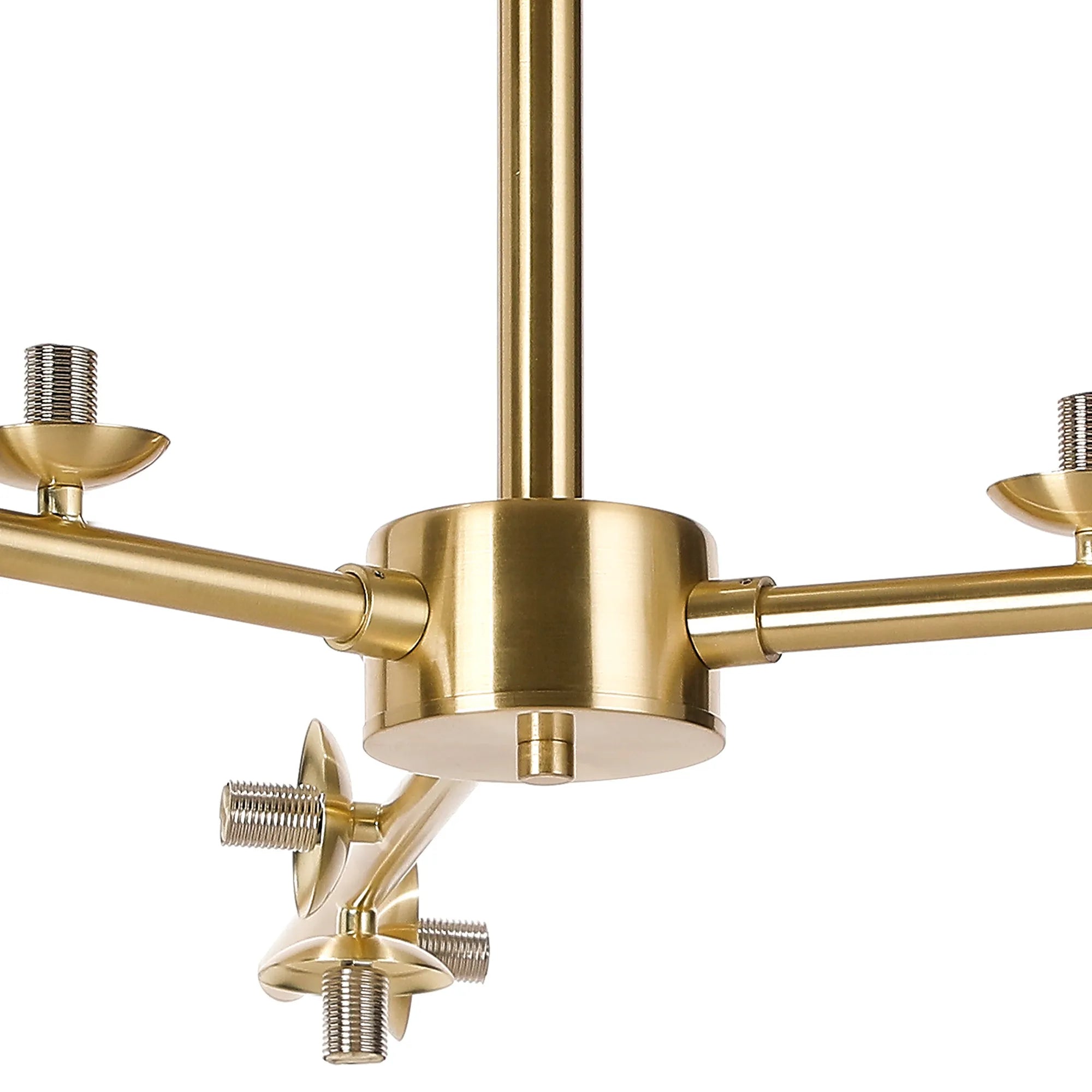 Deacon Semi-Flush 3 Arm Ceiling Light - (Frame Only) 12 Light - Satin Gold