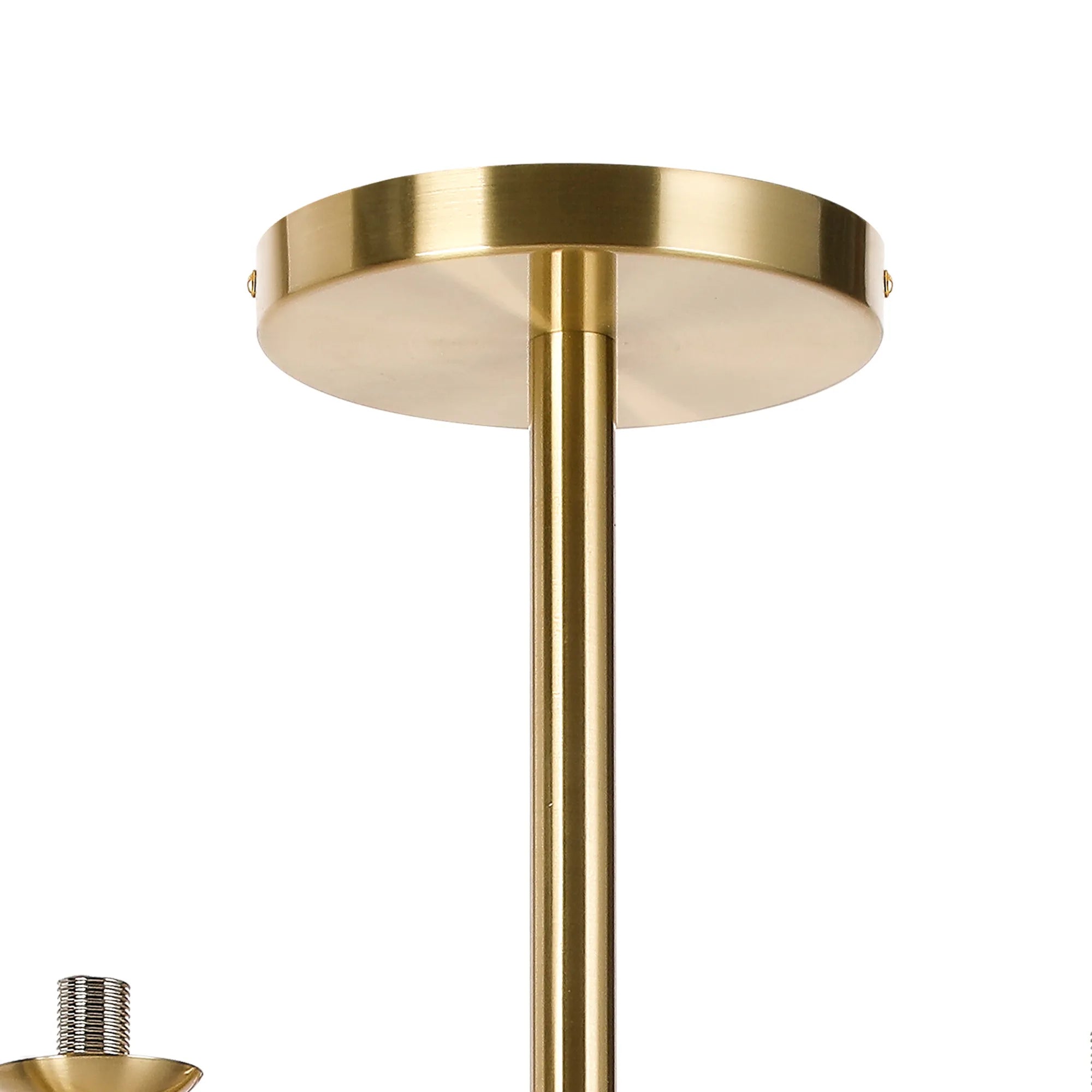 Deacon Semi-Flush 3 Arm Ceiling Light - (Frame Only) 12 Light - Satin Gold
