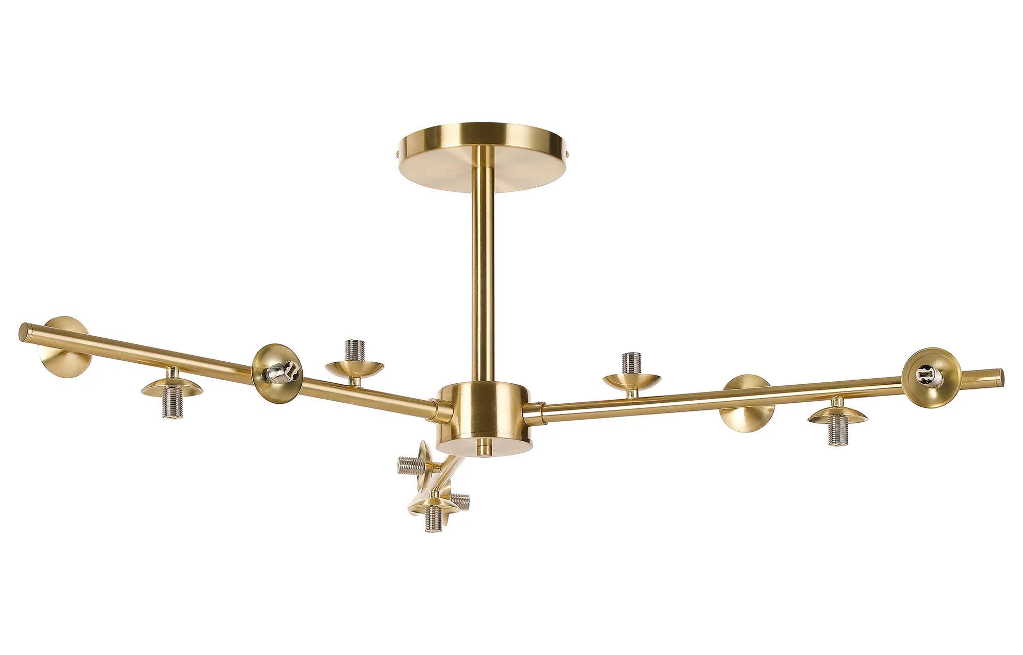 Deacon Semi-Flush 3 Arm Ceiling Light - (Frame Only) 12 Light - Satin Gold