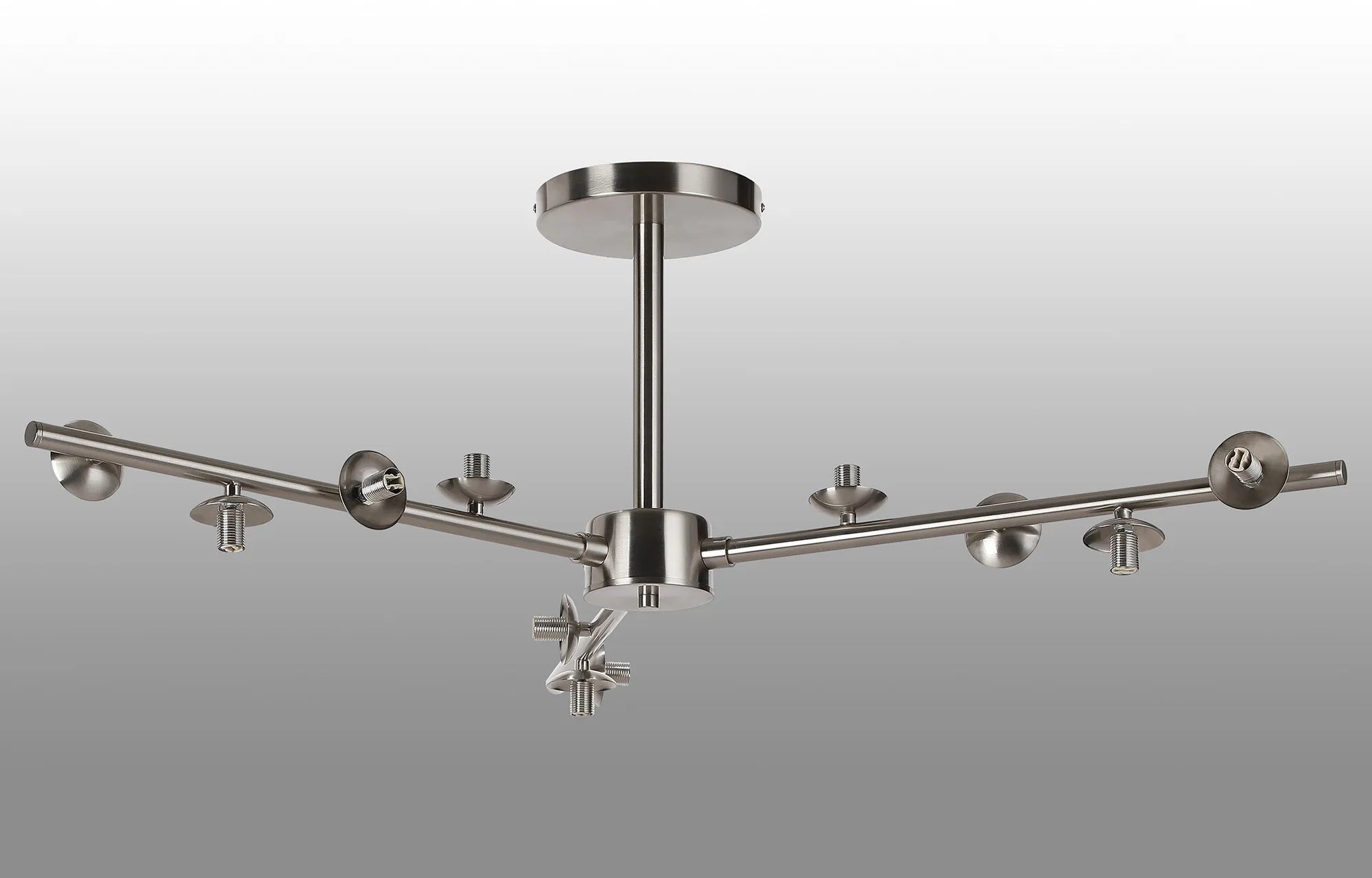 Deacon Semi-Flush 3 Arm Ceiling Light - (Frame Only) 12 Light - Satin Nickel