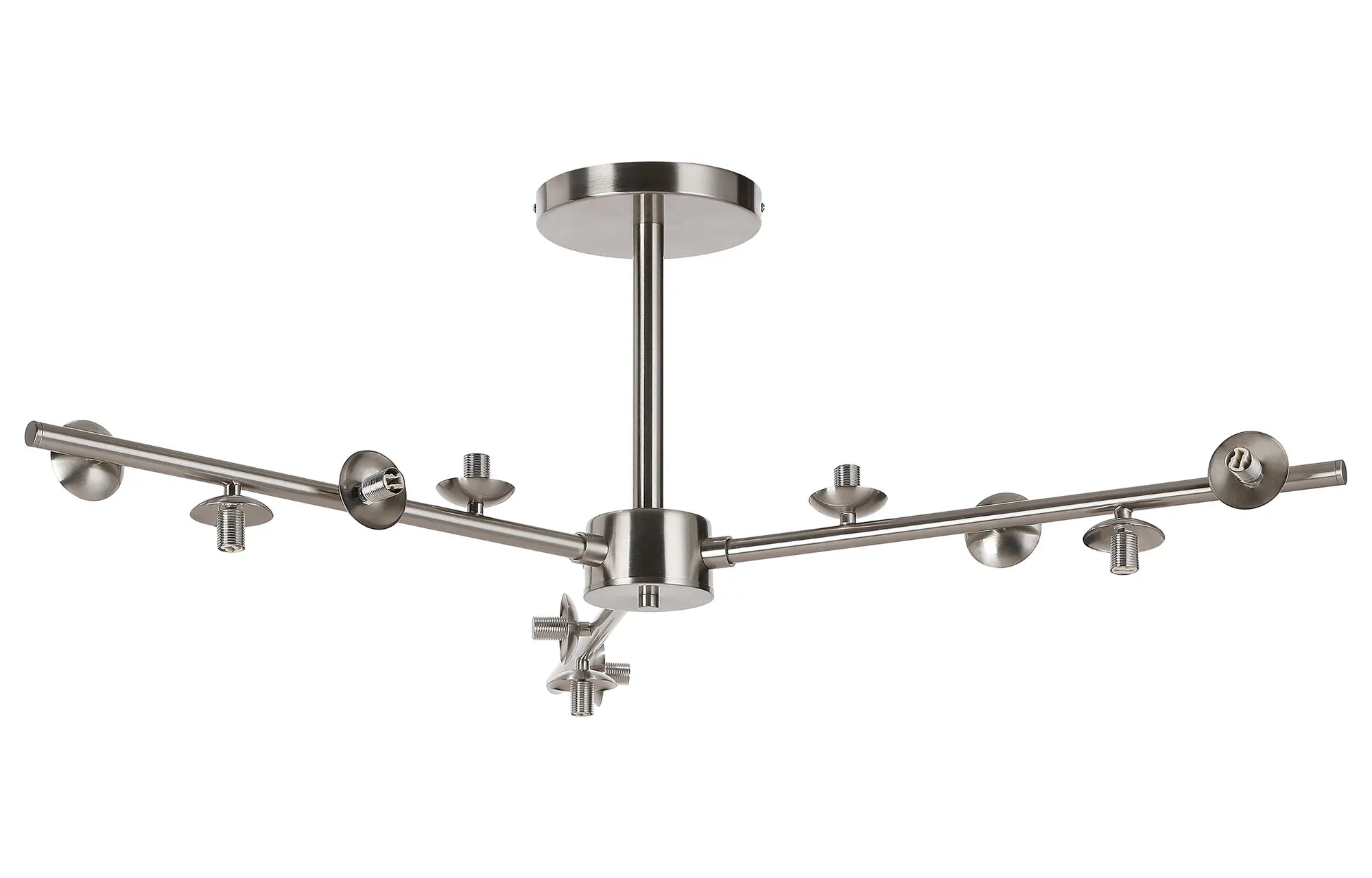 Deacon Semi-Flush 3 Arm Ceiling Light - (Frame Only) 12 Light - Satin Nickel