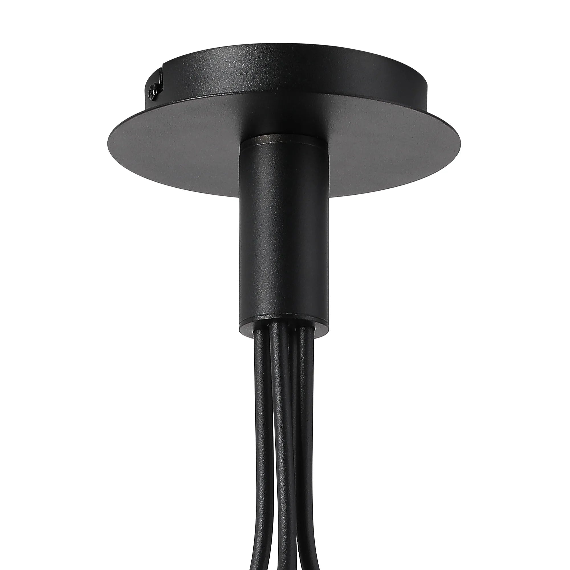 Deacon Semi-Flush Curved Arm Ceiling Light - (Frame Only) 4 Light - Satin Black