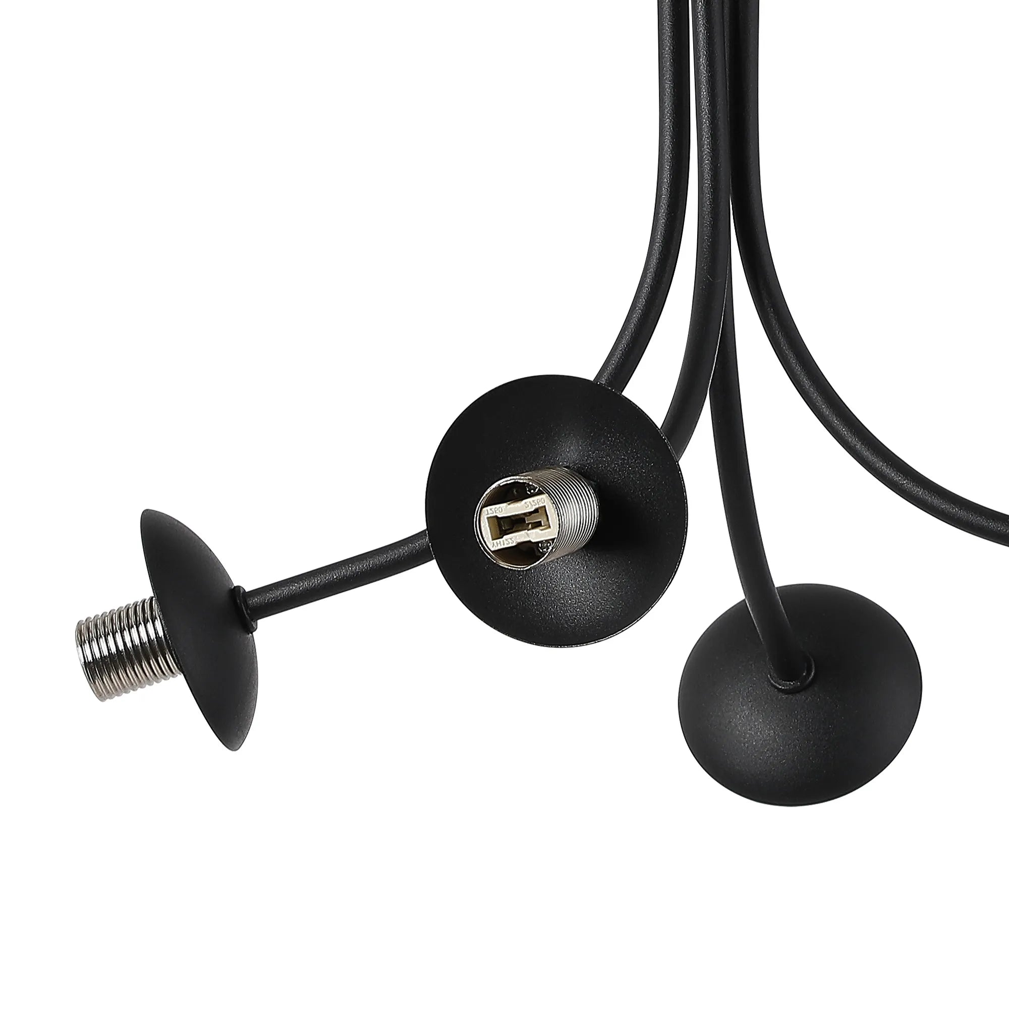 Deacon Semi-Flush Curved Arm Ceiling Light - (Frame Only) 4 Light - Satin Black