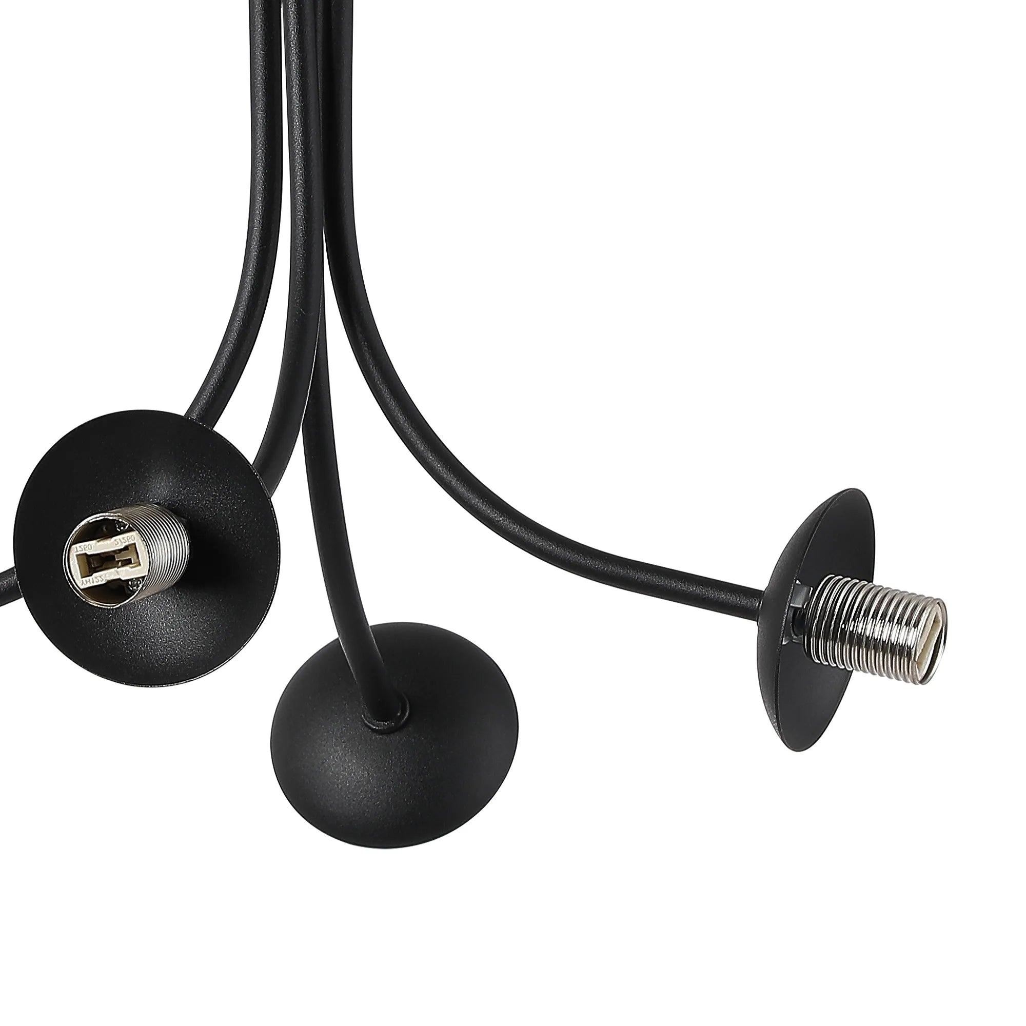 Deacon Semi-Flush Curved Arm Ceiling Light - (Frame Only) 4 Light - Satin Black