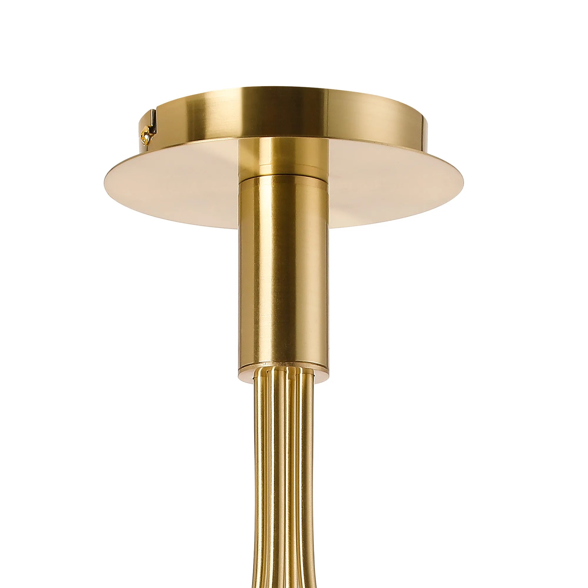 Deacon Semi-Flush Curved Arm Ceiling Light - (Frame Only) 4 Light - Satin Gold
