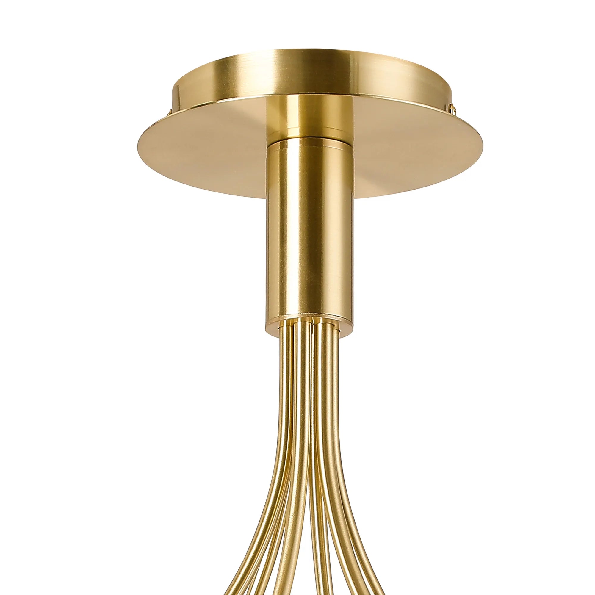 Deacon Semi-Flush Curved Arm Ceiling Light - (Frame Only) 6 Light - Satin Gold