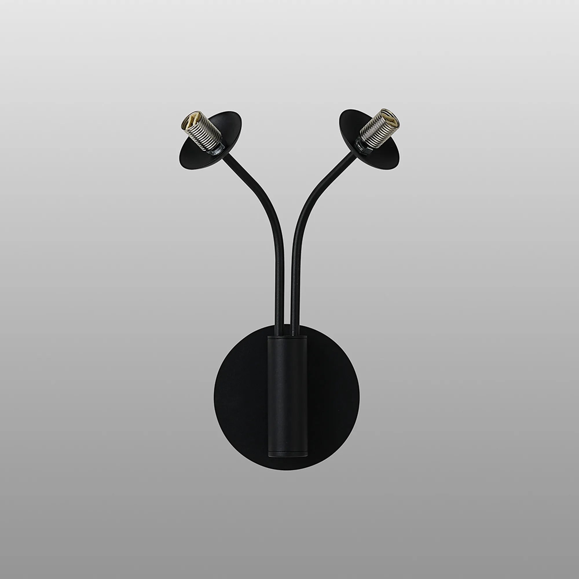 Deacon Curved Arm Wall Lamp (Frame Only) 2 Light - Satin Black