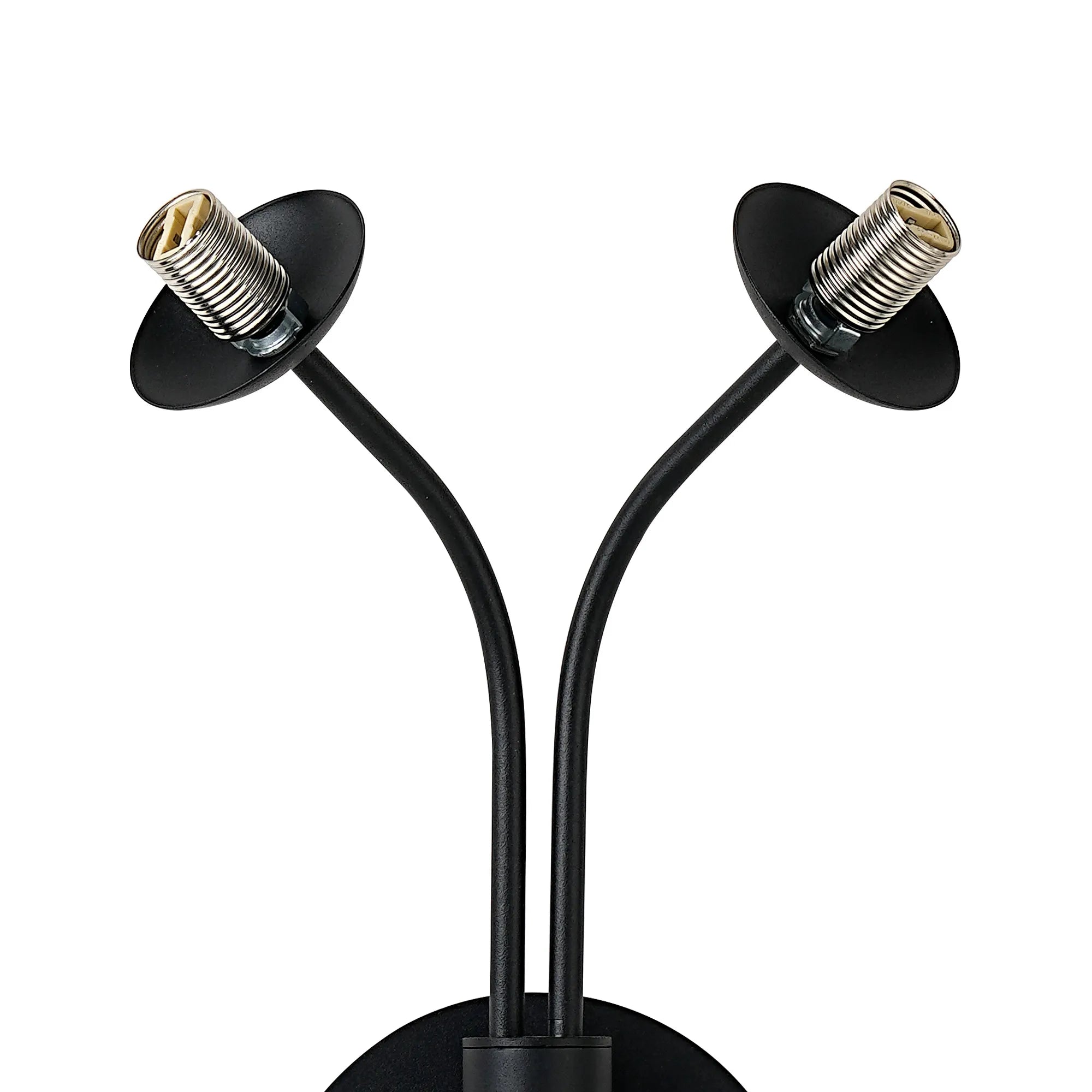 Deacon Curved Arm Wall Lamp (Frame Only) 2 Light - Satin Black