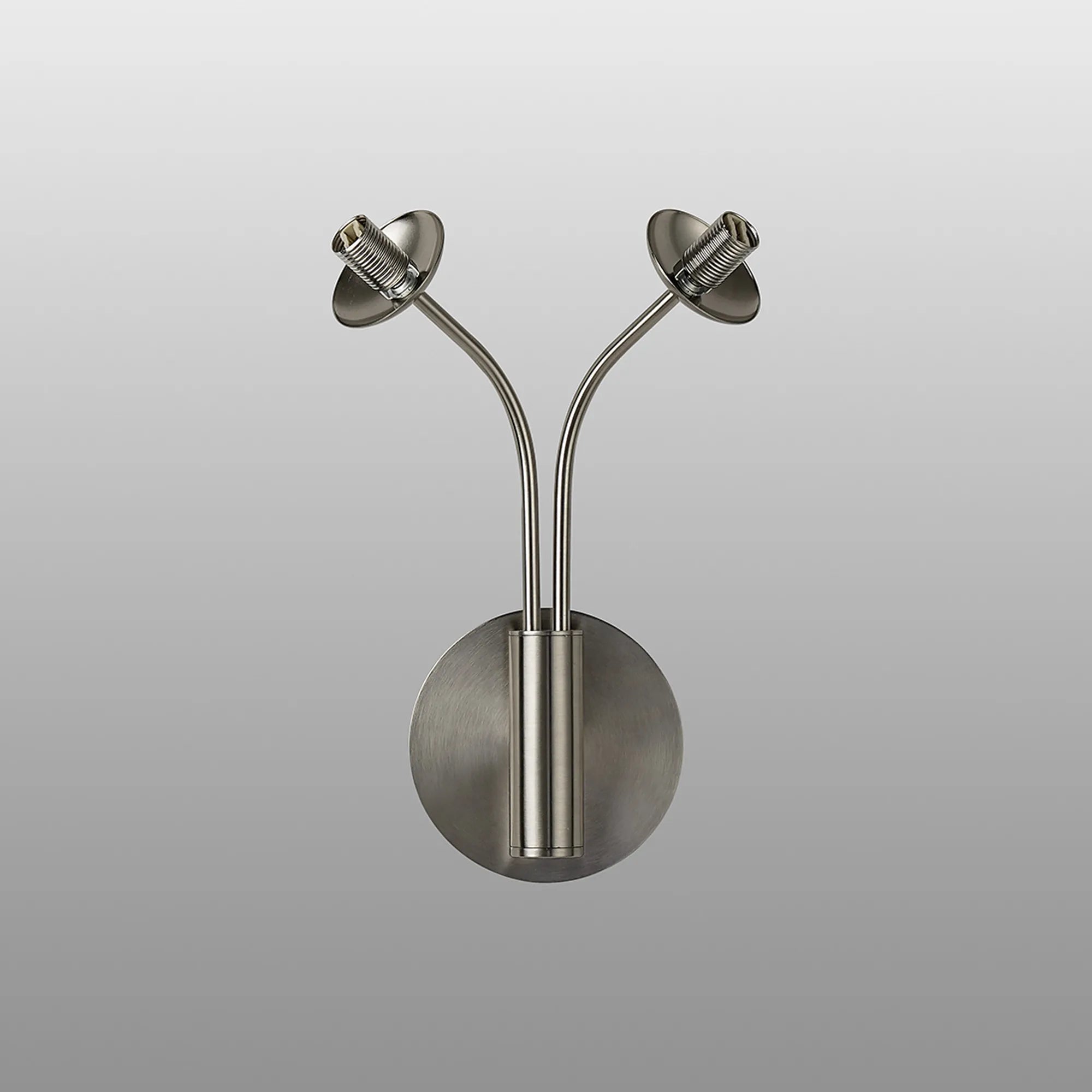 Deacon Curved Arm Wall Lamp (Frame Only) 2 Light - Satin Nickel