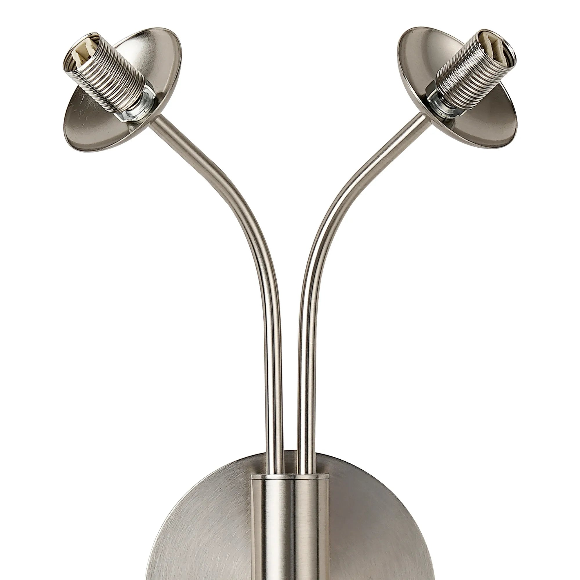 Deacon Curved Arm Wall Lamp (Frame Only) 2 Light - Satin Nickel