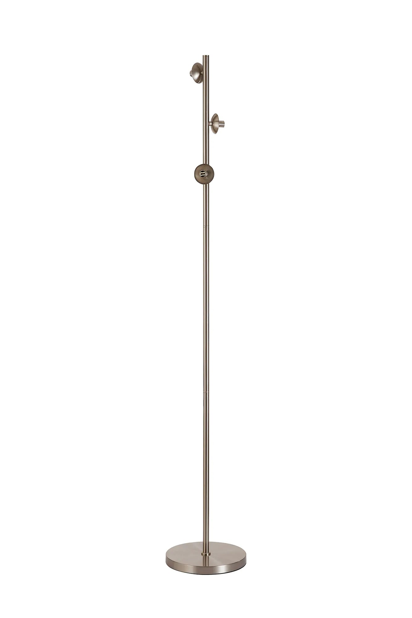 Deacon Floor Lamp Without Shade 3 Light - Satin Nickel