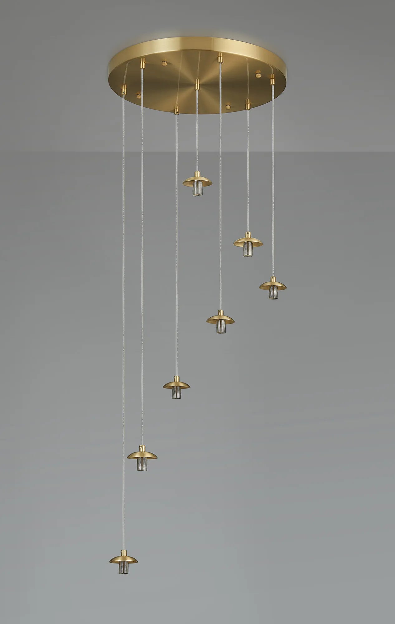 Deacon 40cm Round Pendant (Frame Only) 7 Light - Satin Gold