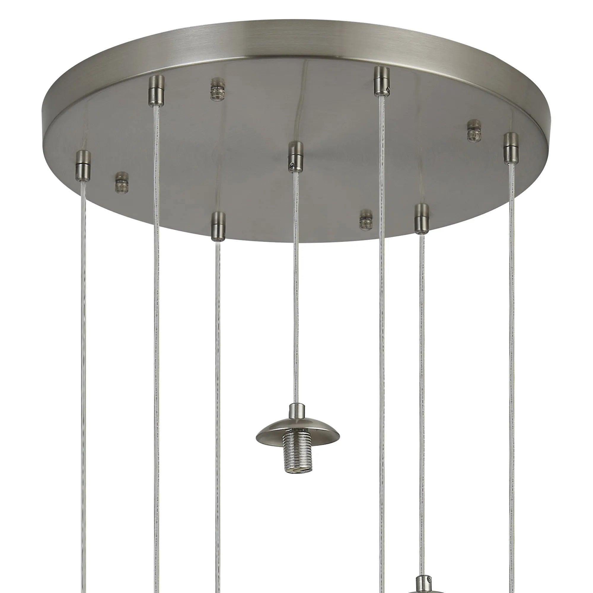 Deacon 40cm Round Pendant (Frame Only) 7 Light - Satin Nickel