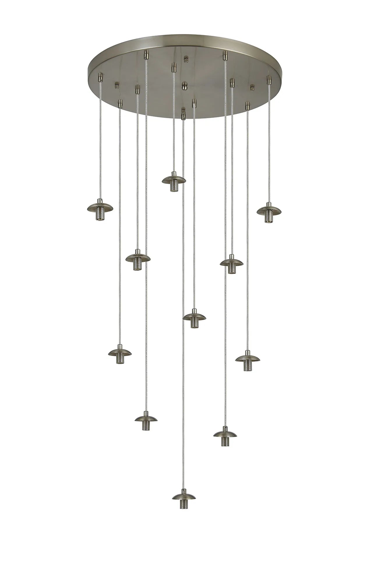 Deacon 50cm Round Pendant (Frame Only),1 Single Light - Satin Nickel