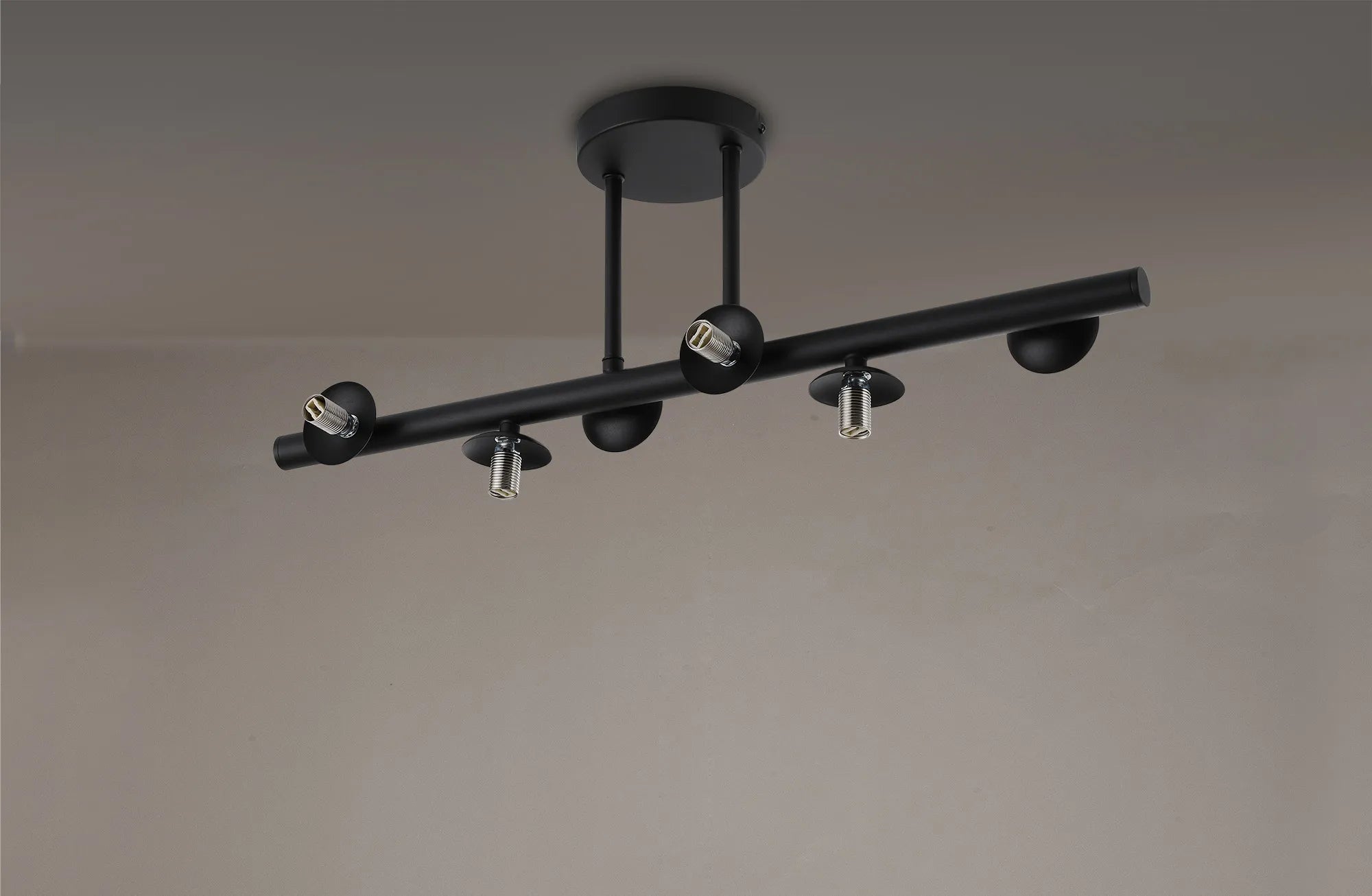 Deacon Semi-Flush Ceiling Light - (Frame Only) 6 Light - Satin Black