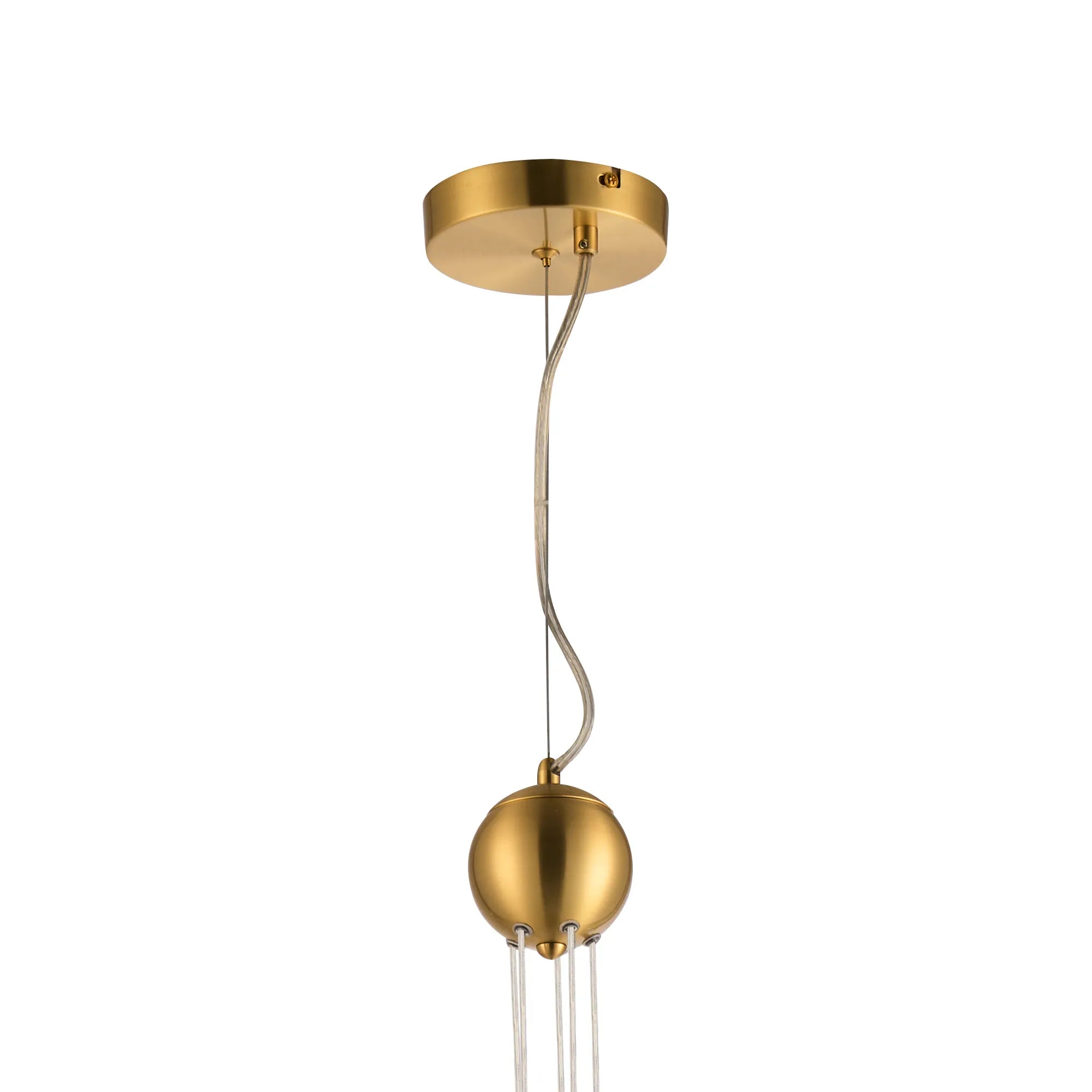 Deacon Pendant 5 Light - Satin Gold Iridescent Plated Glass