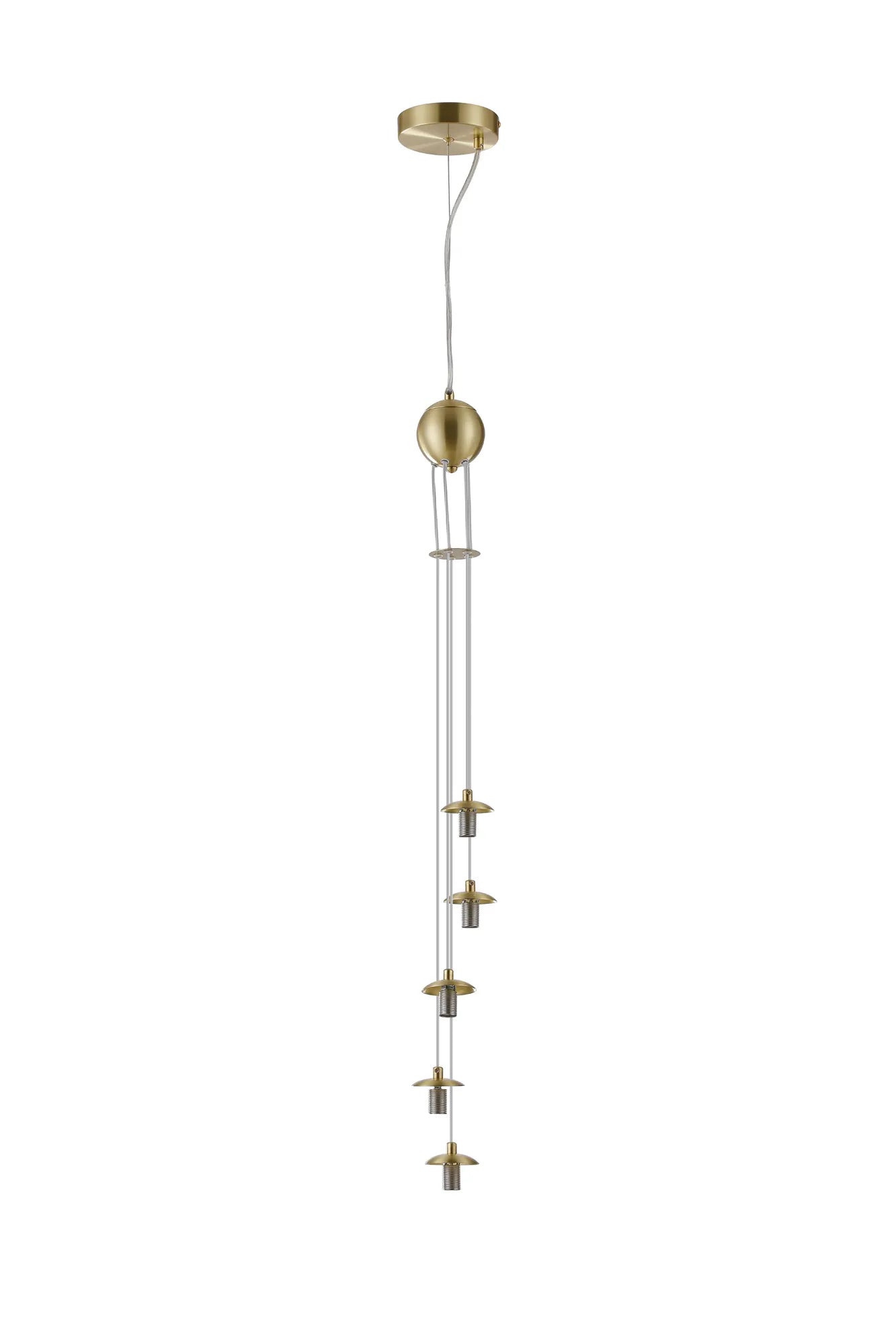 Deacon Pendant (Frame Only) 5 Light - Satin Gold