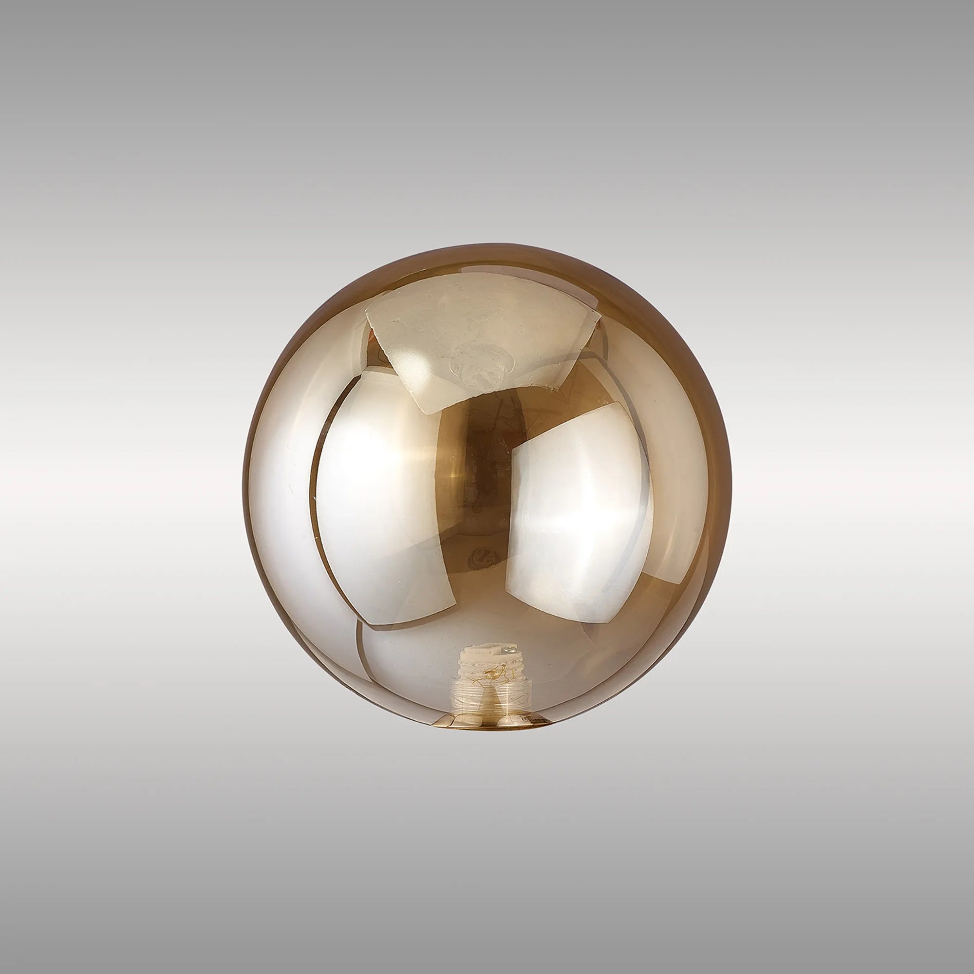 Deacon 12cm Round Amber Plated Glass