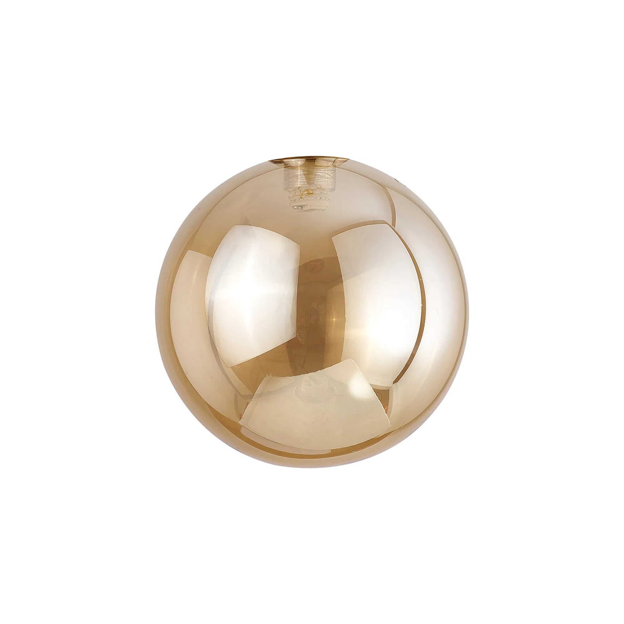 Deacon 12cm Round Amber Plated Glass