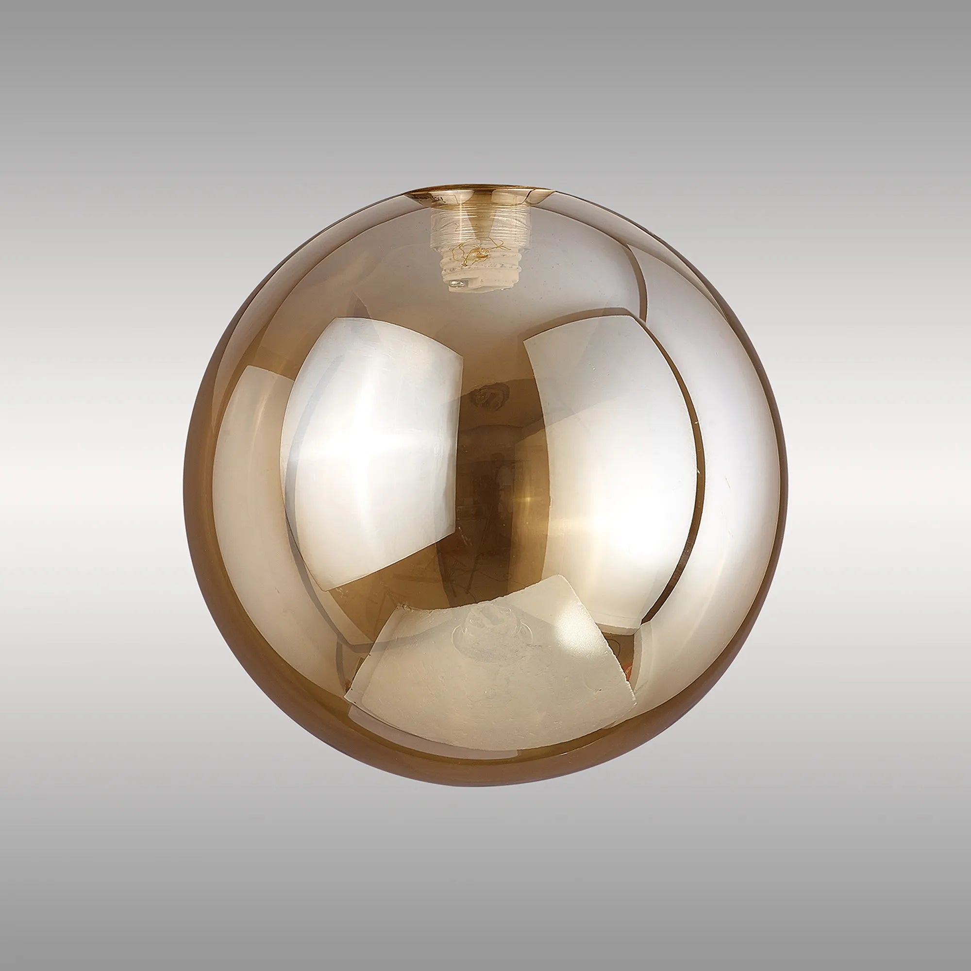 Deacon 15cm Round Amber Plated Glass