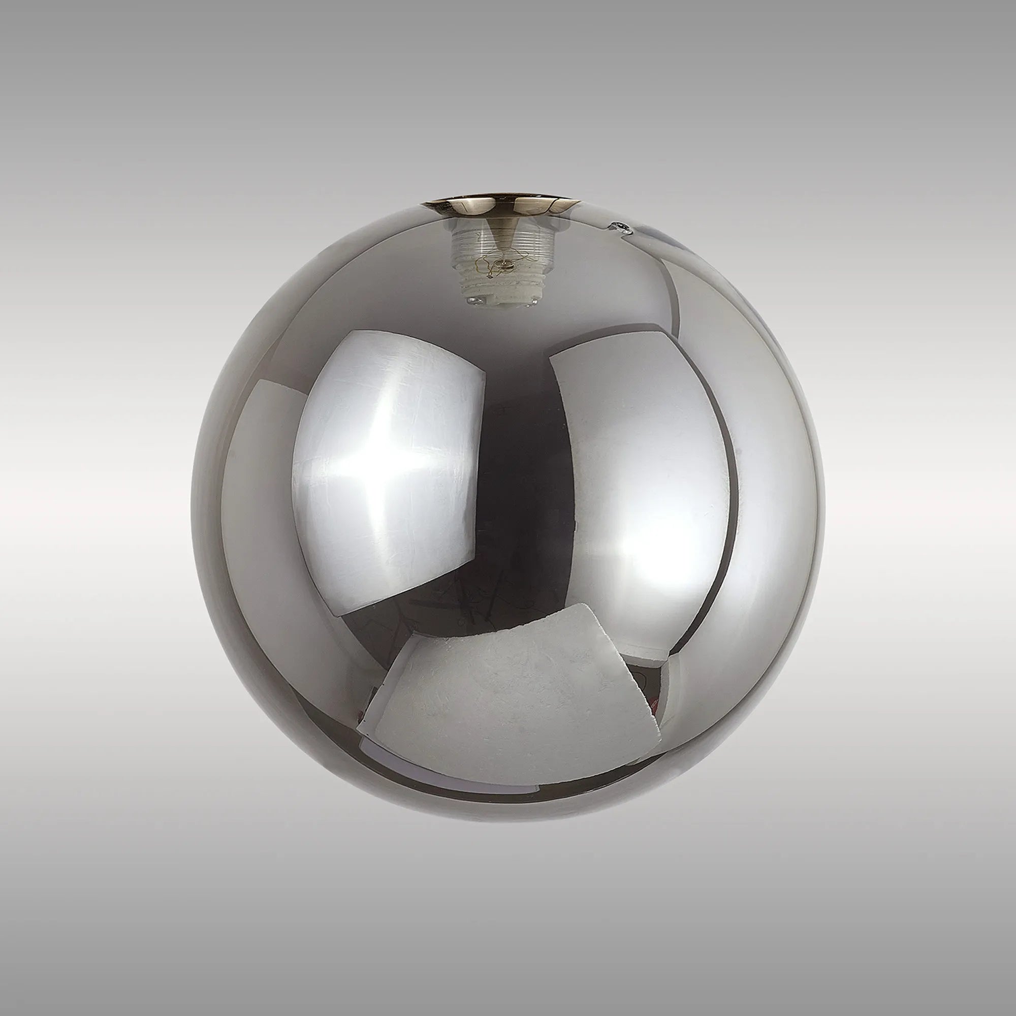 Deacon 15cm Round Smoke Plated Glass