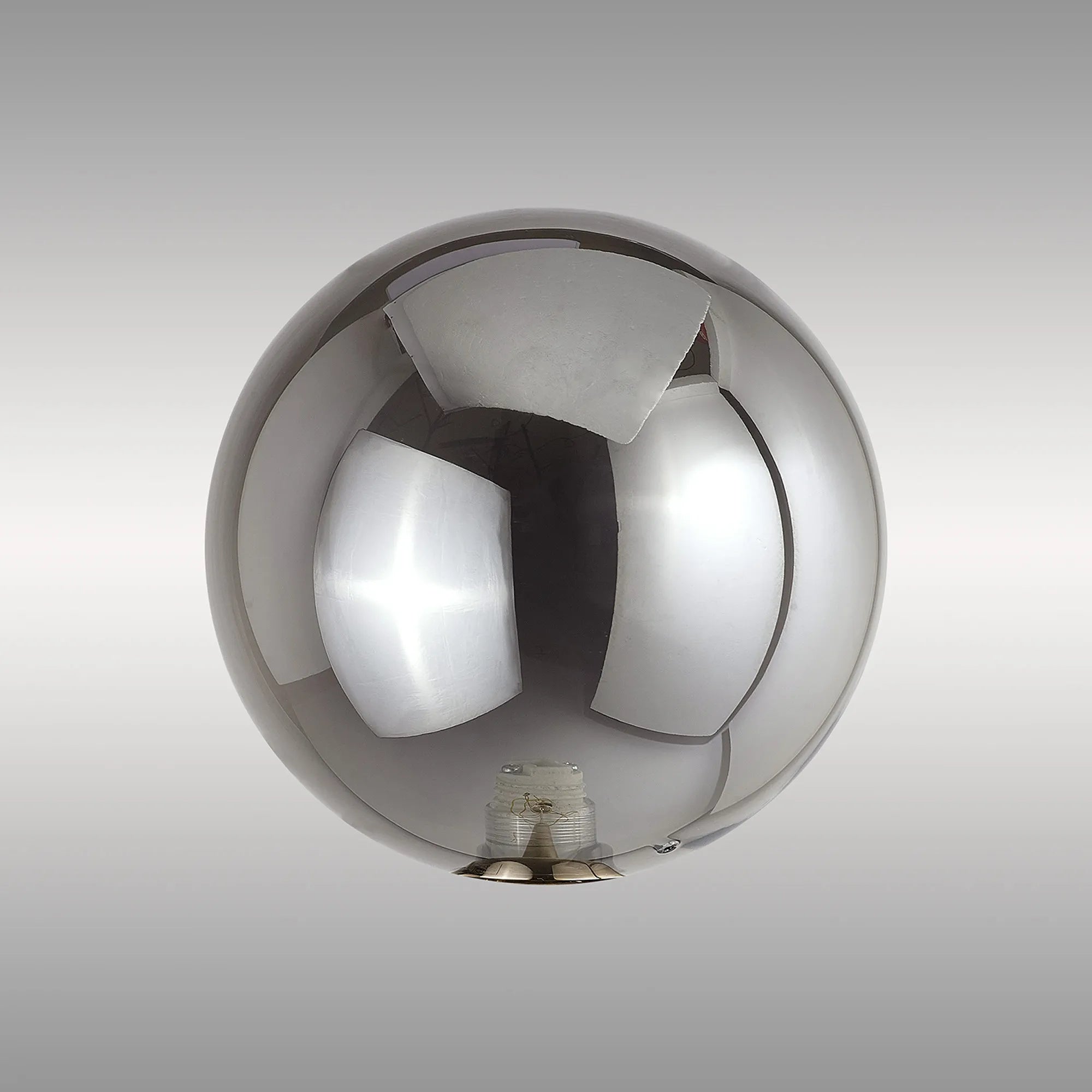 Deacon 15cm Round Smoke Plated Glass