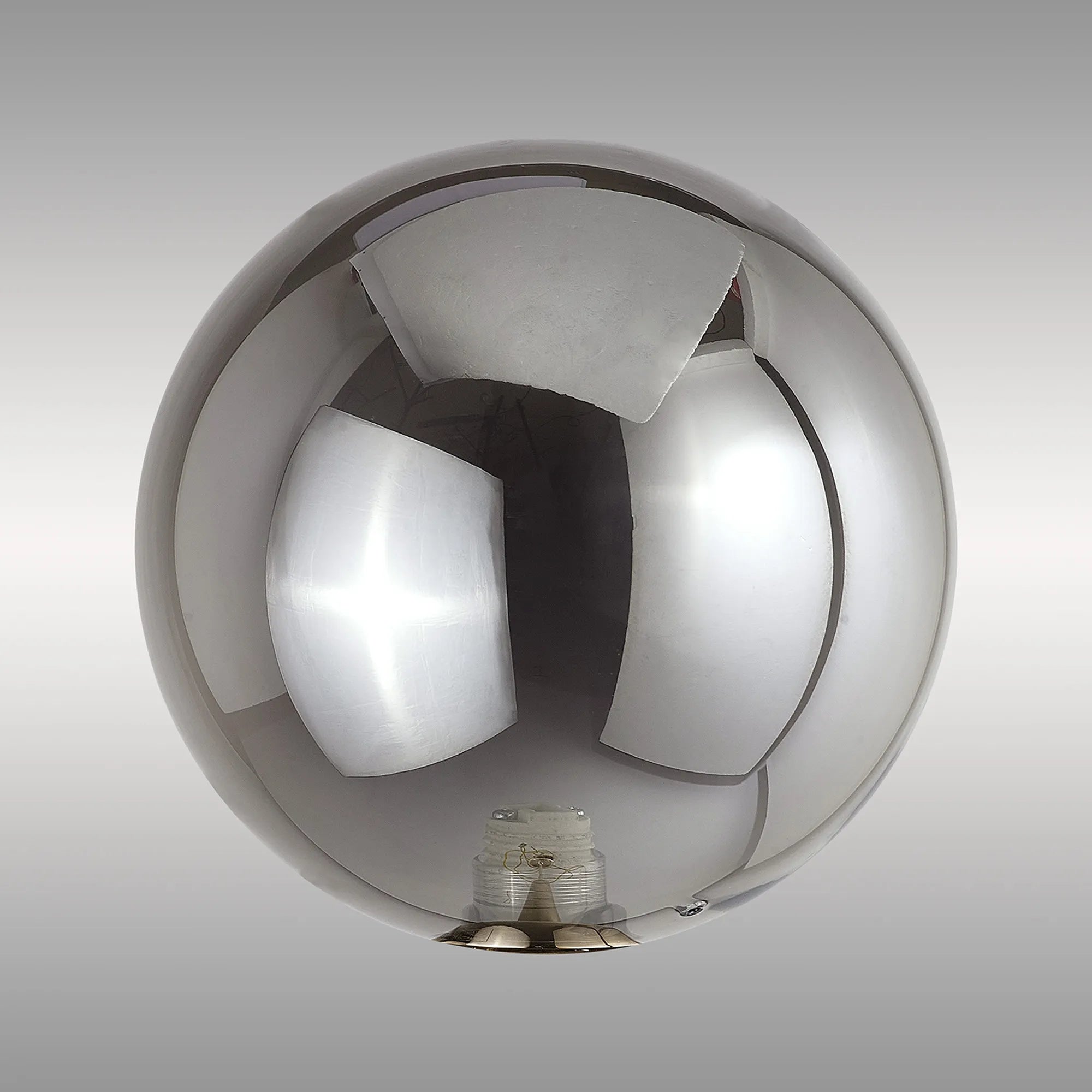 Deacon 18cm Round Smoke Plated Glass