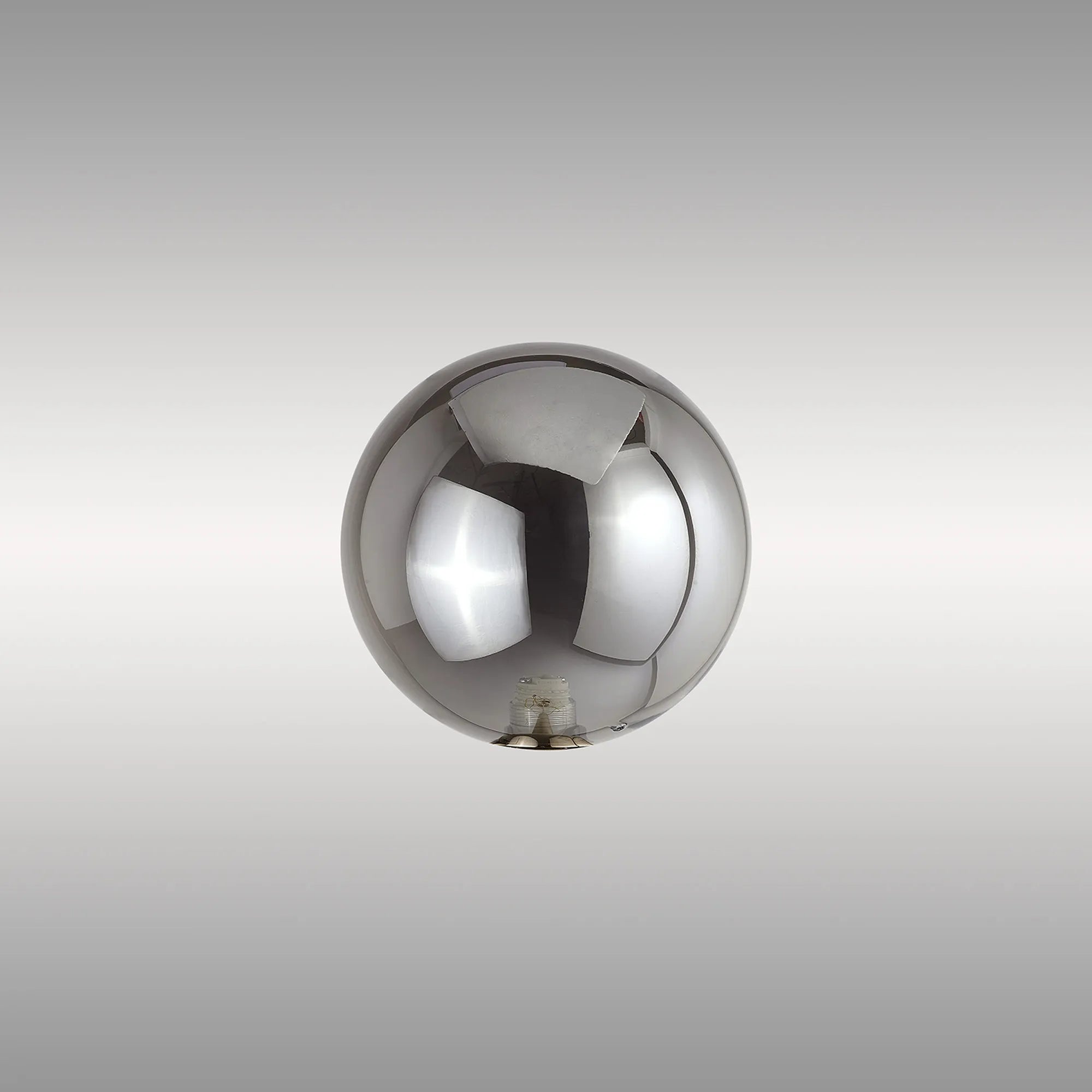 Deacon 9cm Round Smoke Plated Glass