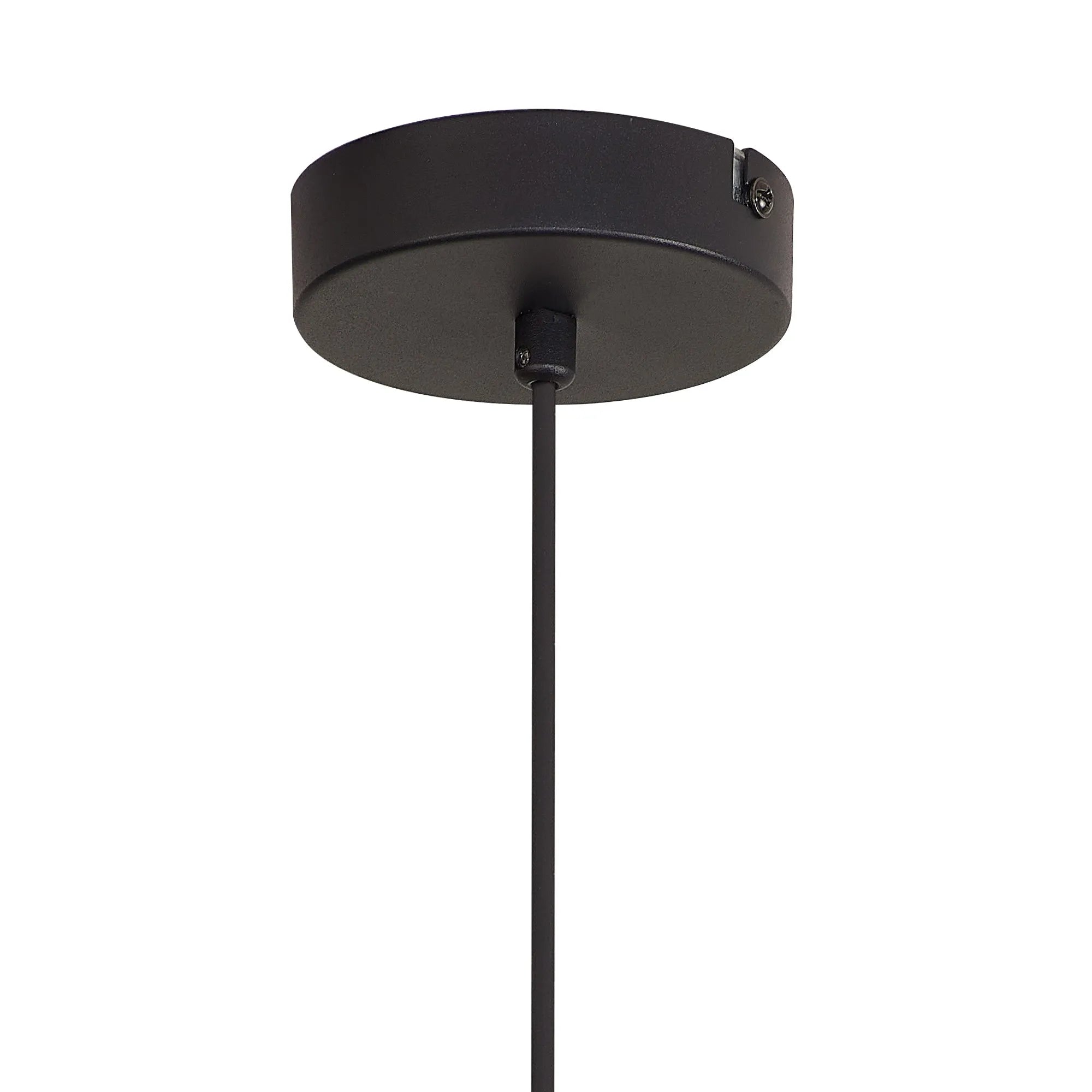 Deacon Single Pendant Single Light - Satin Black & Amber