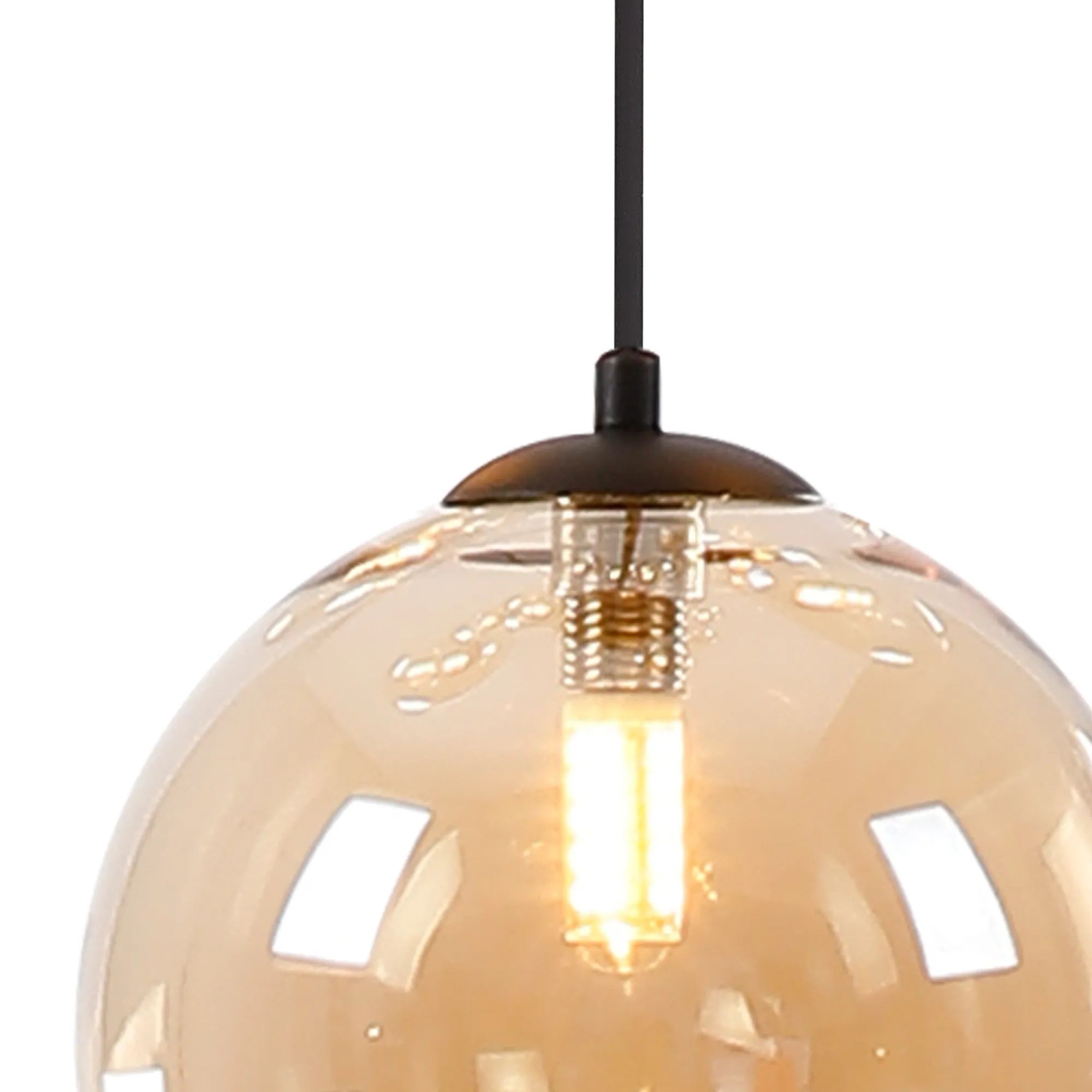 Deacon Single Pendant Single Light - Satin Black & Amber