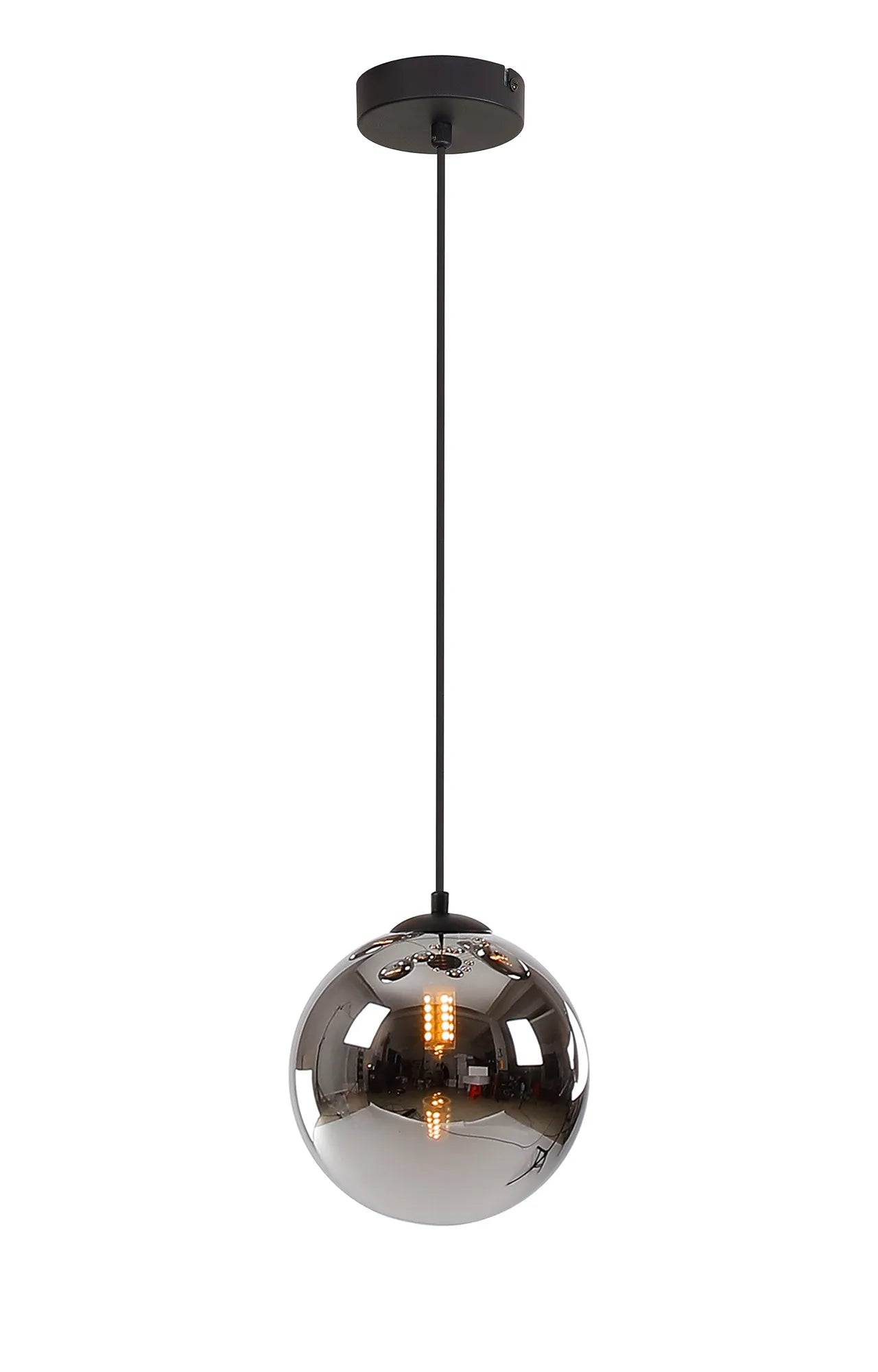 Deacon Single Pendant Single Light - Satin Black & Chrome