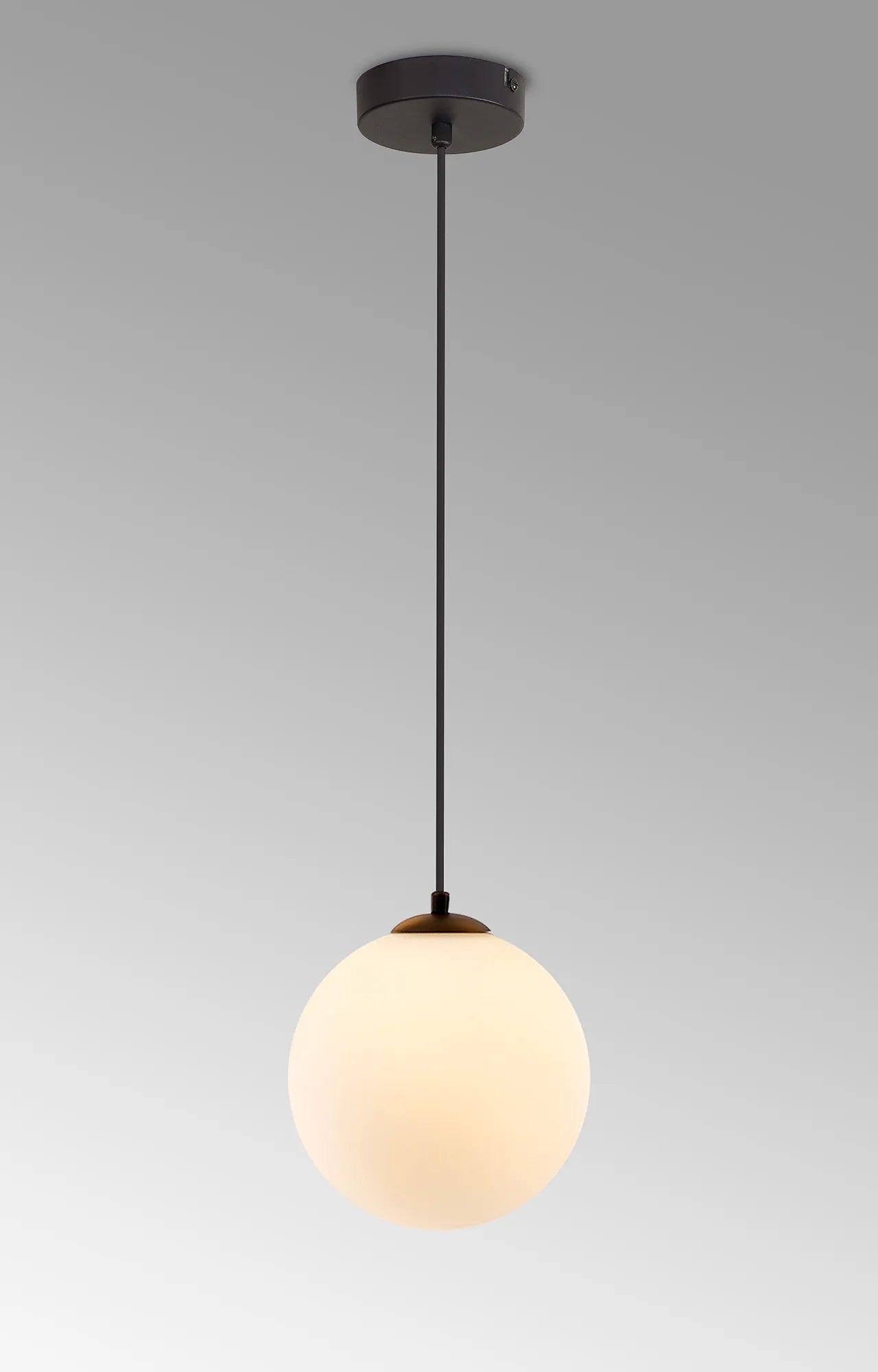 Deacon Single Pendant Single Light - Satin Black & Opal