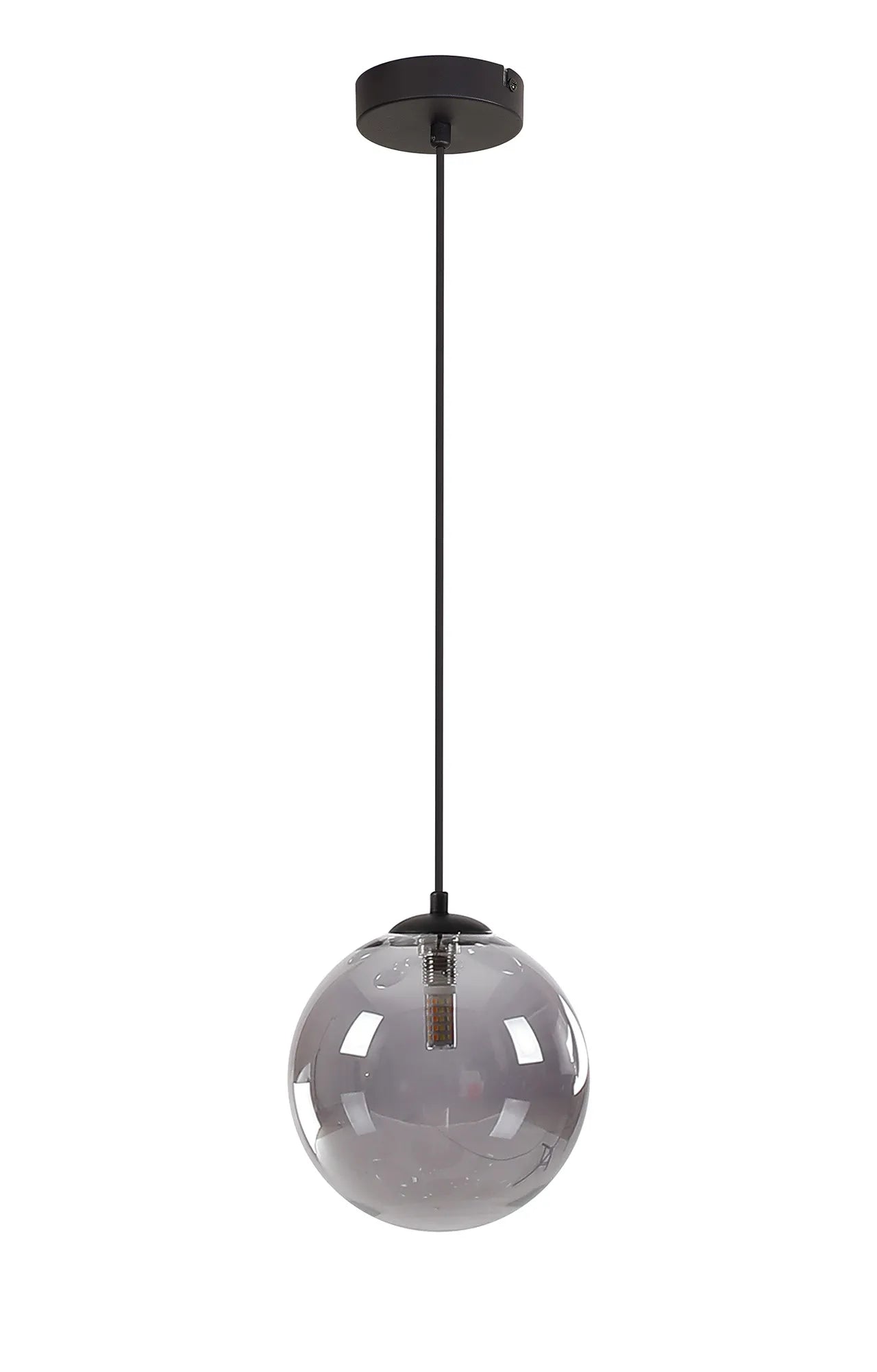 Deacon Single Pendant Single Light - Satin Black & Smoke