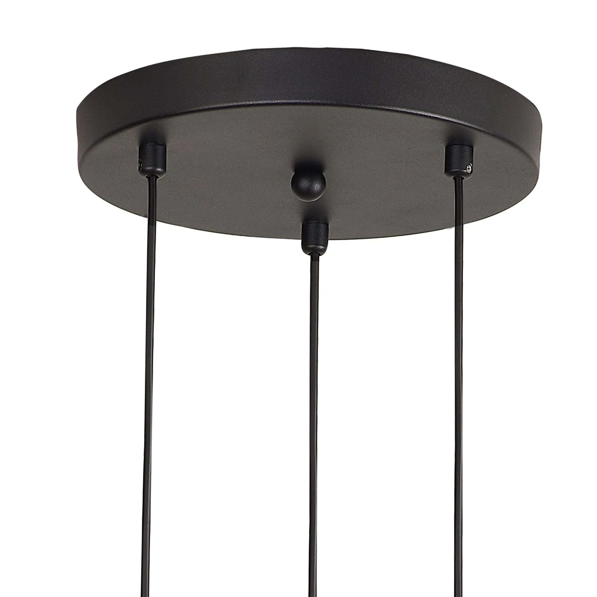 Deacon Round Pendant 3 Light - Satin Black & Iridescent