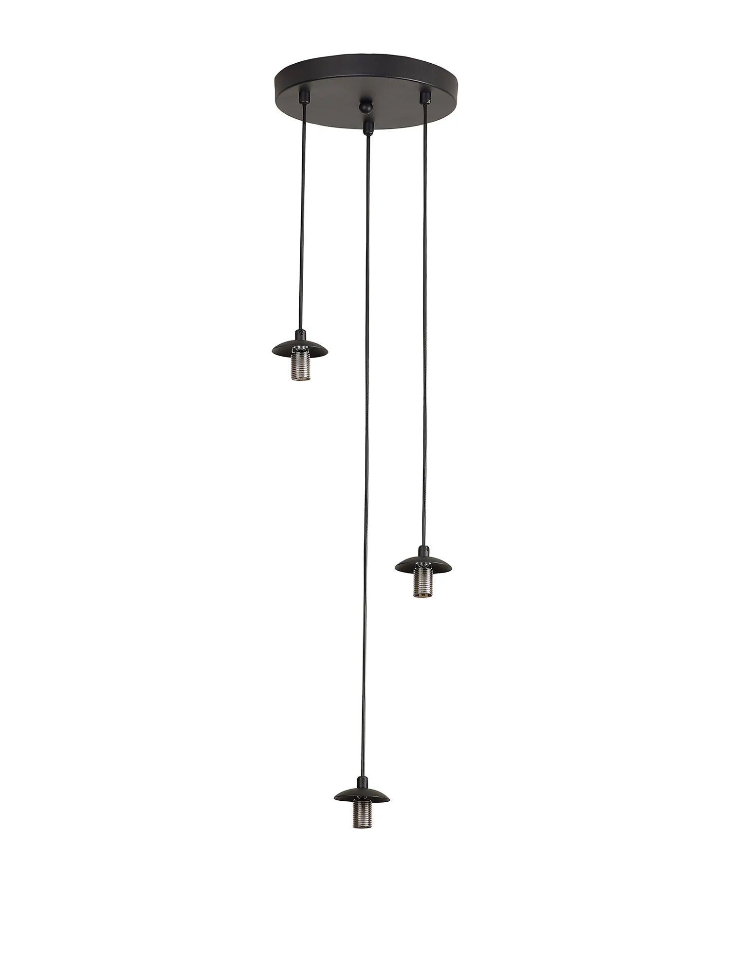 Deacon Round Pendant (Frame Only) 3 Light - Satin Black