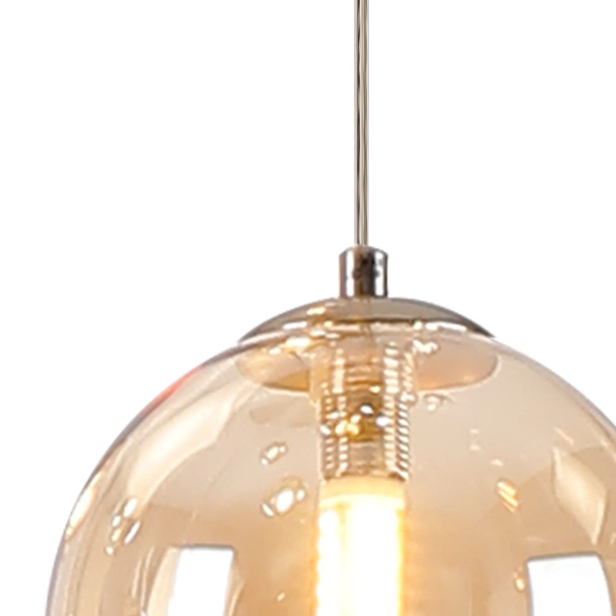 Deacon Single Pendant Single Light - Satin Nickel & Amber