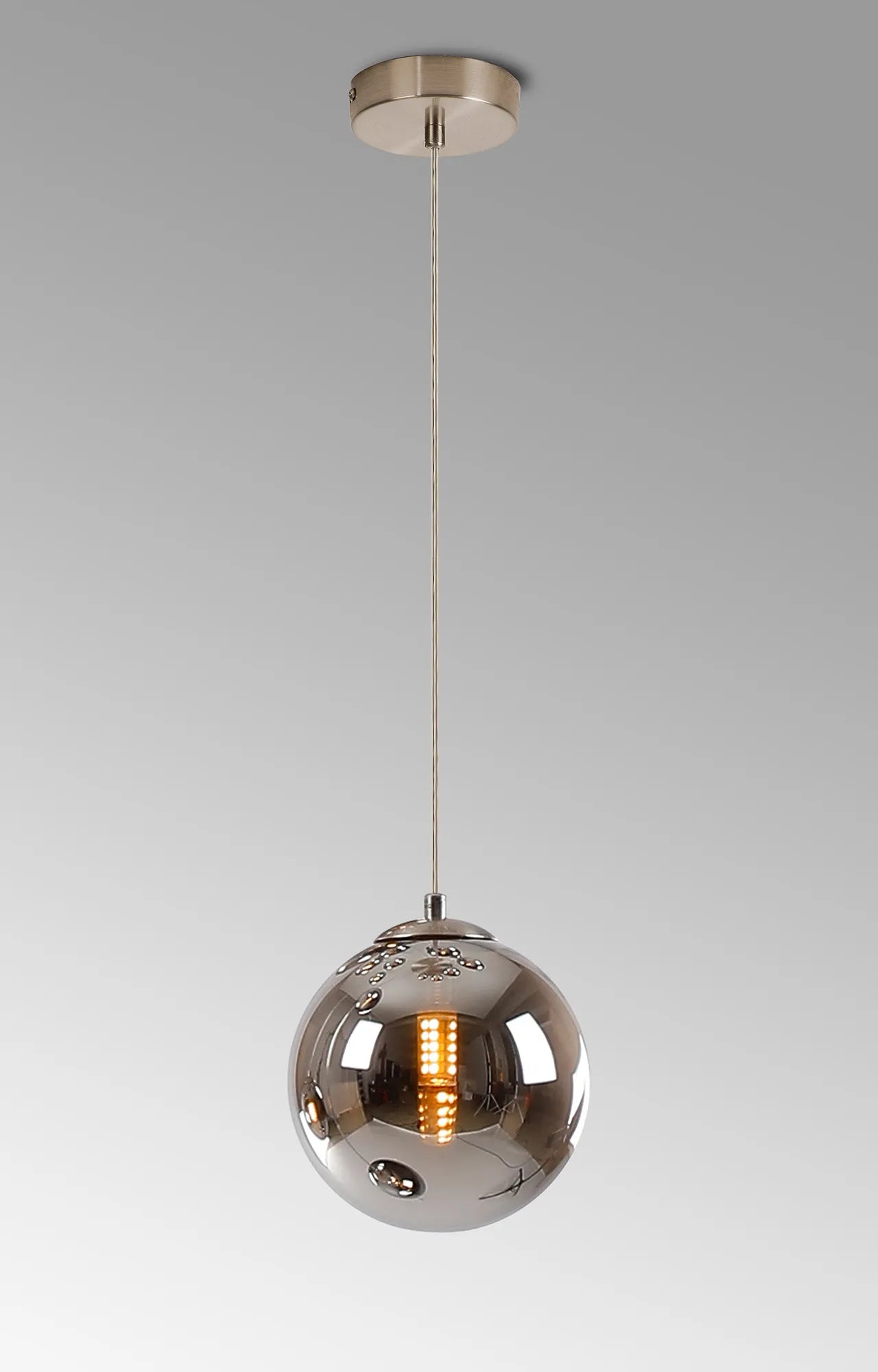 Deacon Single Pendant Single Light - Satin Nickel & Chrome