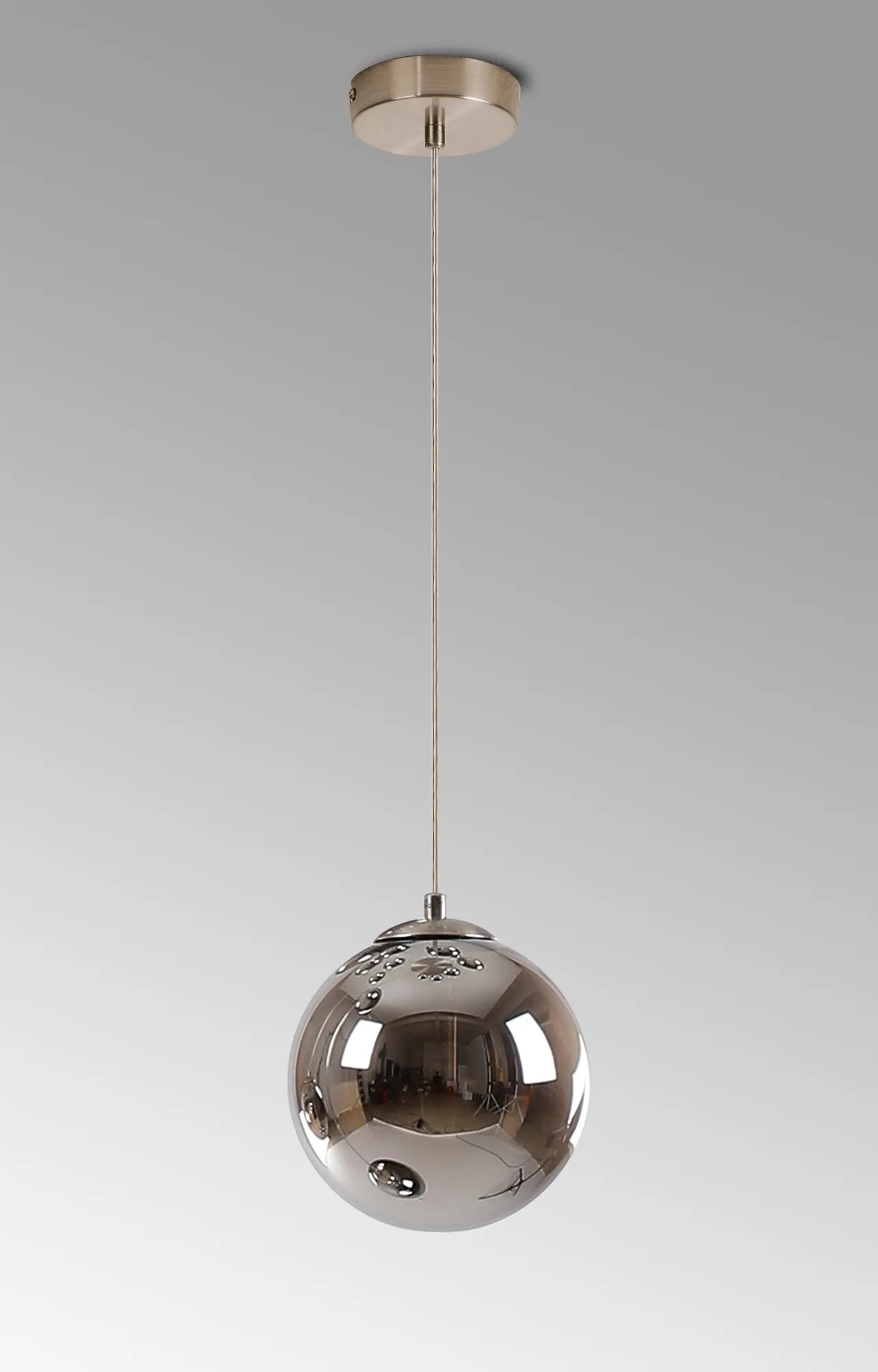 Deacon Single Pendant Single Light - Satin Nickel & Chrome