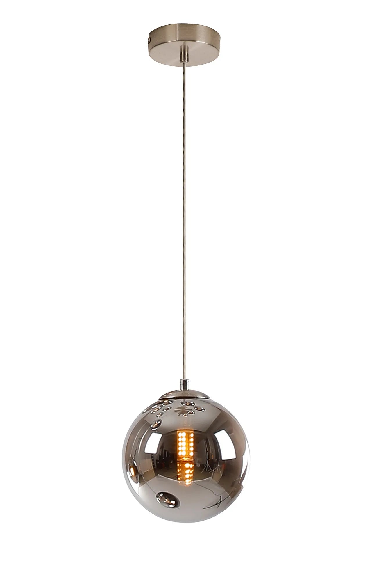 Deacon Single Pendant Single Light - Satin Nickel & Chrome